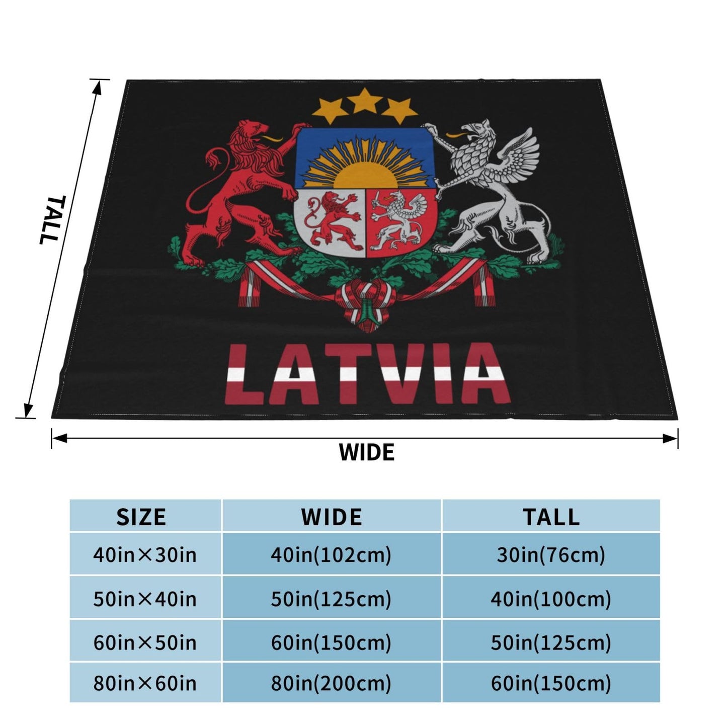 Throw Blanket Latvia National Emblem Super Soft Flannel Caroset Lightweight Warm No Pilling Woollen Blankets Sofa Bed Dorm Bedroom Office Home 80"X60"