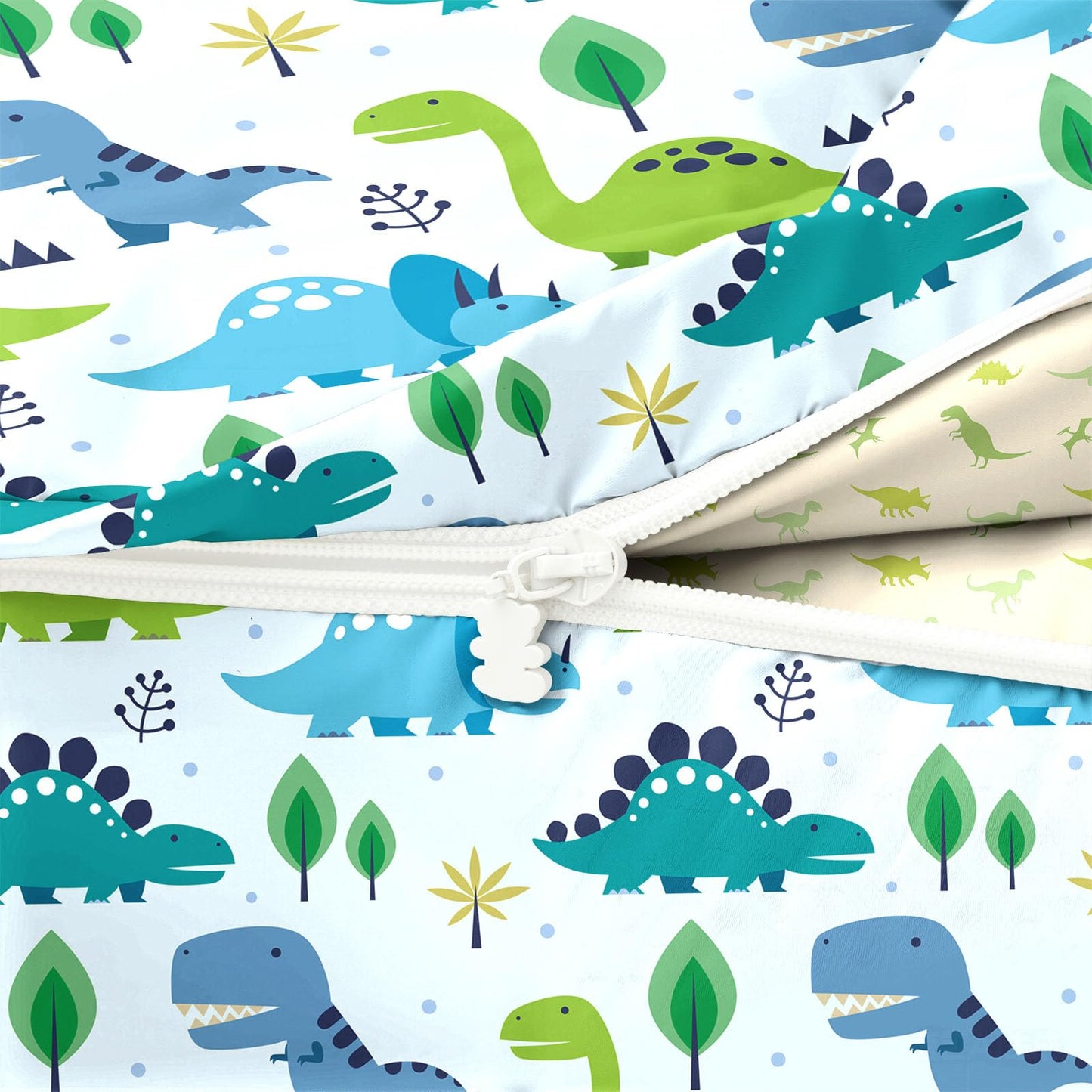 Dearller Dinosaur Zipper Bedding Twin for Boys Dinosaur Comforter Twin Comforter All in one Zipper Boys Bedding