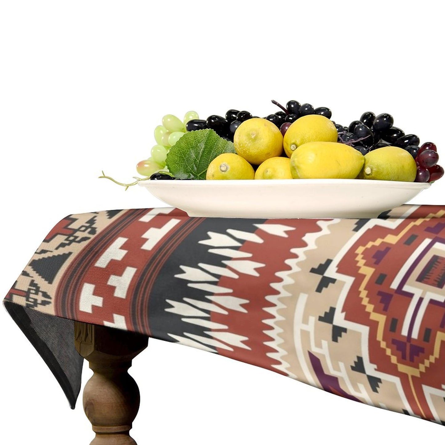 wlsgdsg Terracotta Aztec Square Tablecloth Vintage Southwestern Earth Tone Striped Table Cover Spill-Proof Tribal Cloth for Dining Table Picnic Camping 55x75 in