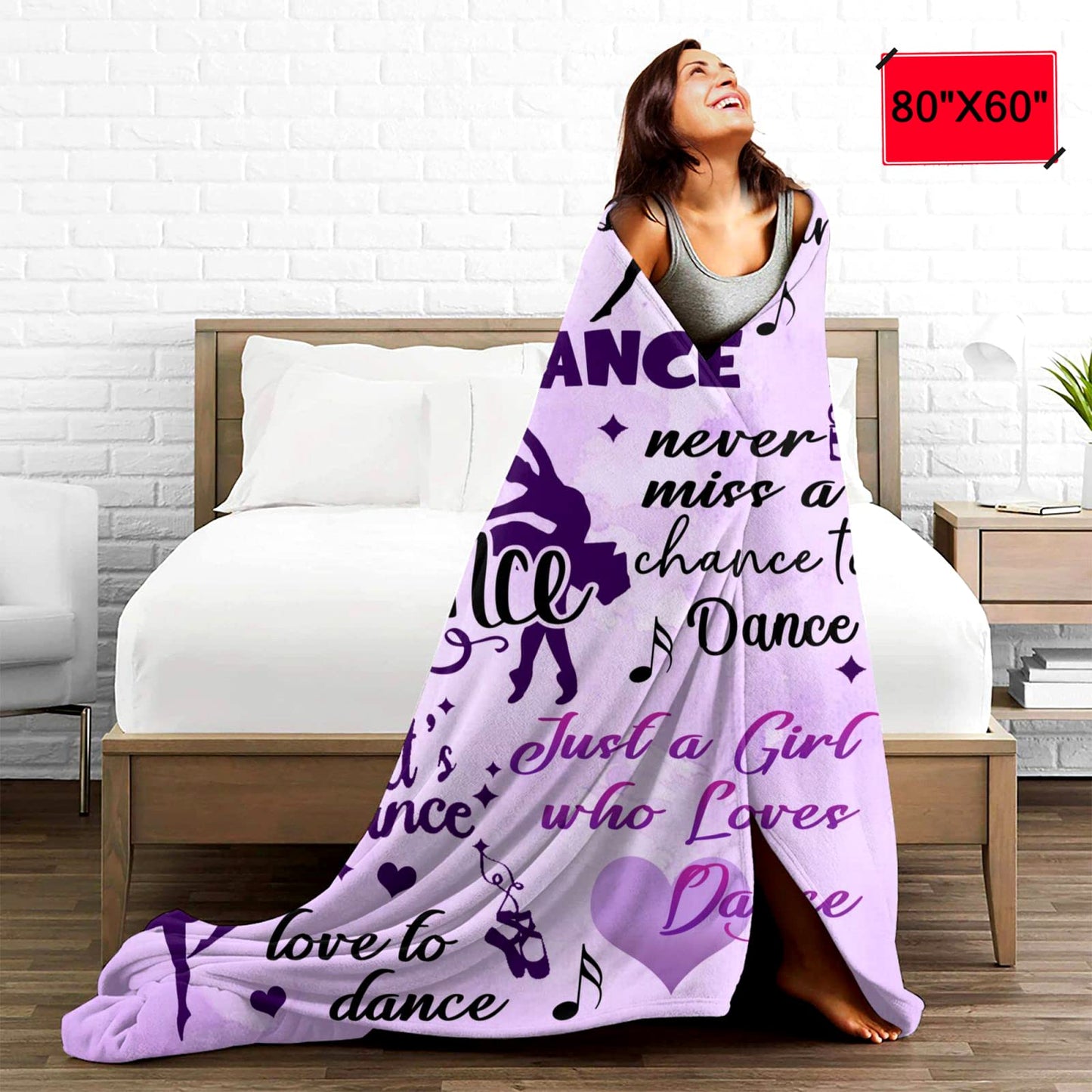 MIBDDK Dancer Gifts Blanket Dance Life Flannel Fleece Throw Blankets for Sofa Couch Bed Office All Season 50"X40"