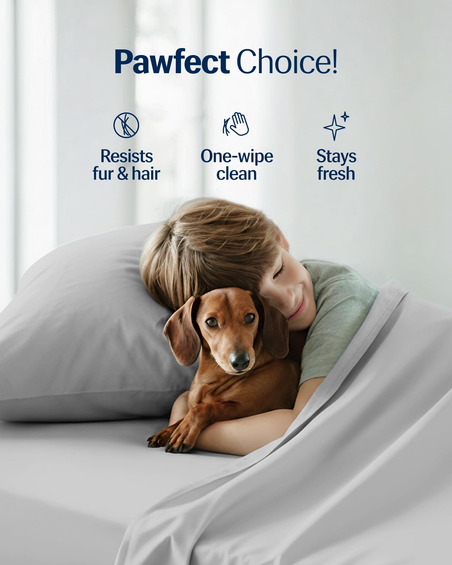 REST® Evercool®+ Starter Sheet Set, Twin, Light Gray, Breathable Bed Sheets for Hot Sleeper and Night Sweats, with Pillowcases, Ionic+ Self-Cleaning Silver Yarn for Sensitive Skin, 3PCS No Flat Sheet