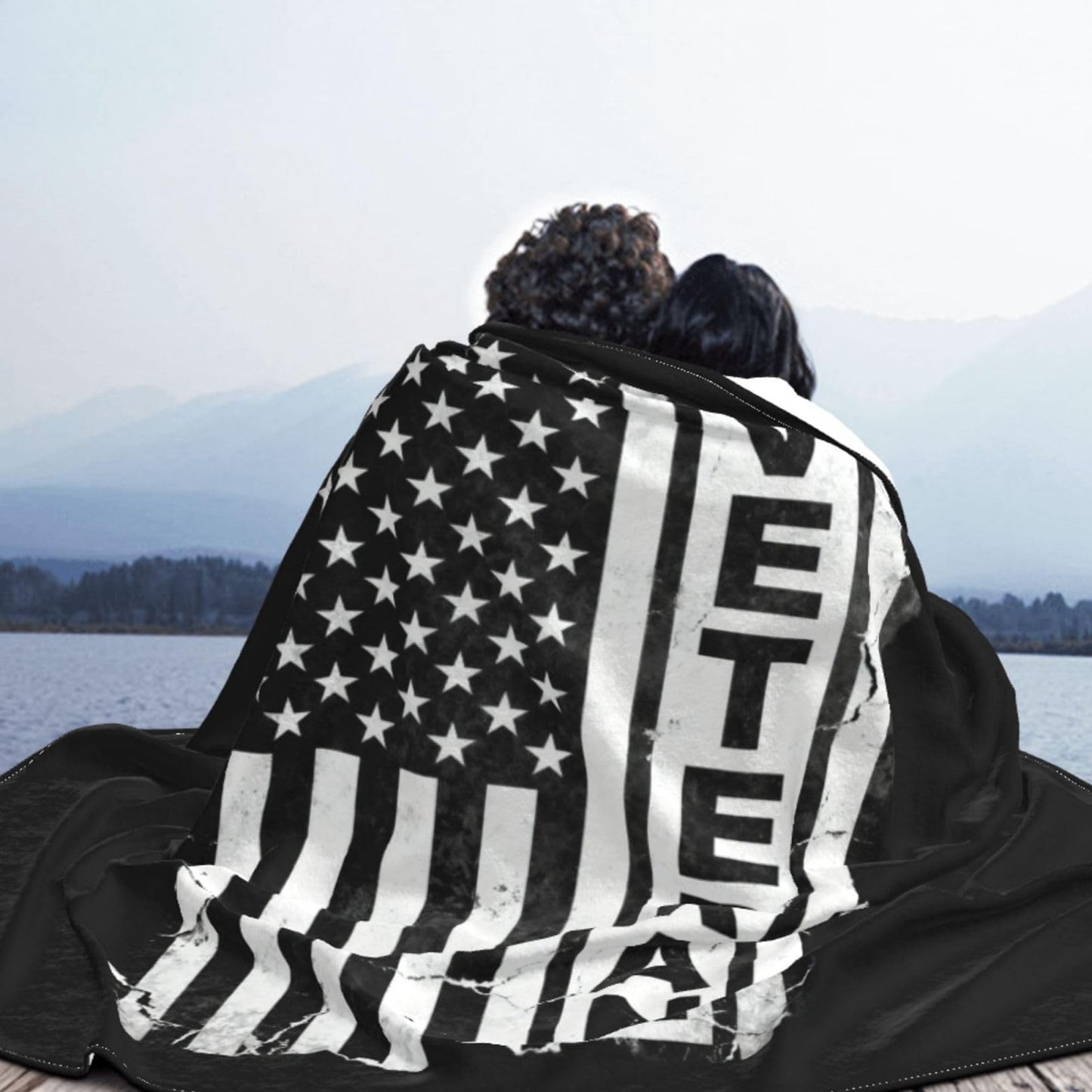 Veteran Patriotic U.S Army American Flag Premium Fleece Blanket, Ultra-Soft Plush Throw Blanket, Warm Cozy Fleece Blanket for Bed, Couch & Travel 60"x50"
