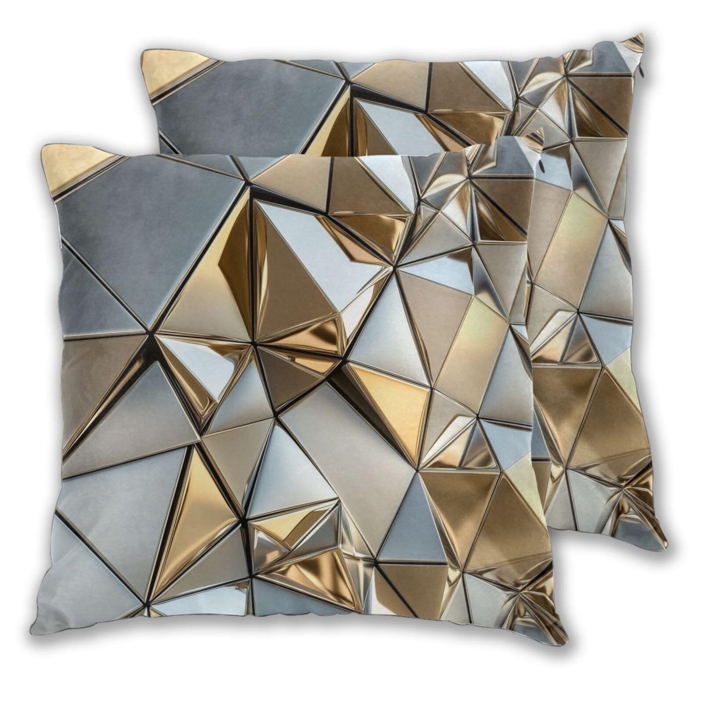 Droerfes Geometry Gold Abstract Throw Pillow Covers Set of 2 Couch Pillow Case Decoration Cushion Covers for Sofa Home Living Room Bedroom Outdoor 18X18 Inch