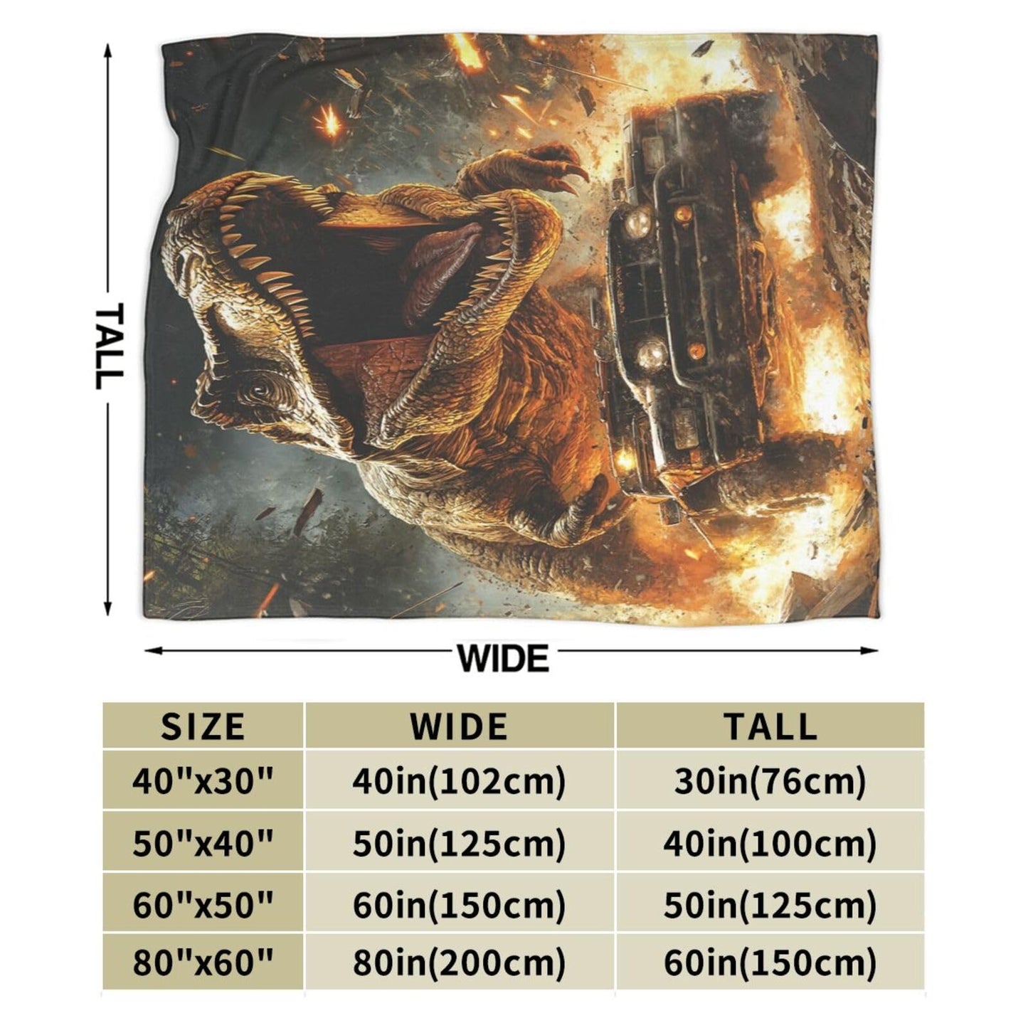 Cool Dinosaur Throw Blanket Dinosaur Truck Blankets Disk Fleece Plush Super Soft Cozy Warm Lightweight Musical Instrument Decor Gifts for Boys Girls Kids Adults Men Women 40" x 50"