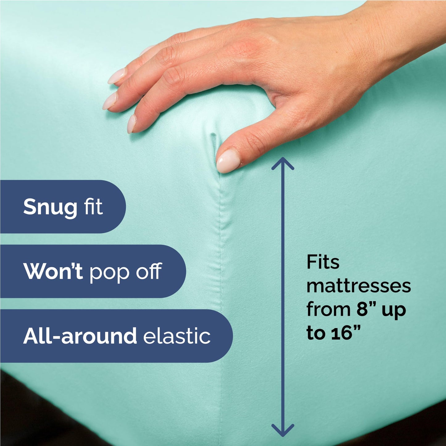Full Size 4 Piece Sheet Set - Comfy Breathable & Cooling Sheets - Hotel Luxury Bed Sheets for Women & Men - Deep Pockets, Easy-Fit, Extra Soft & Wrinkle Free Sheets - Spa Blue Oeko-Tex Bed Sheet Set