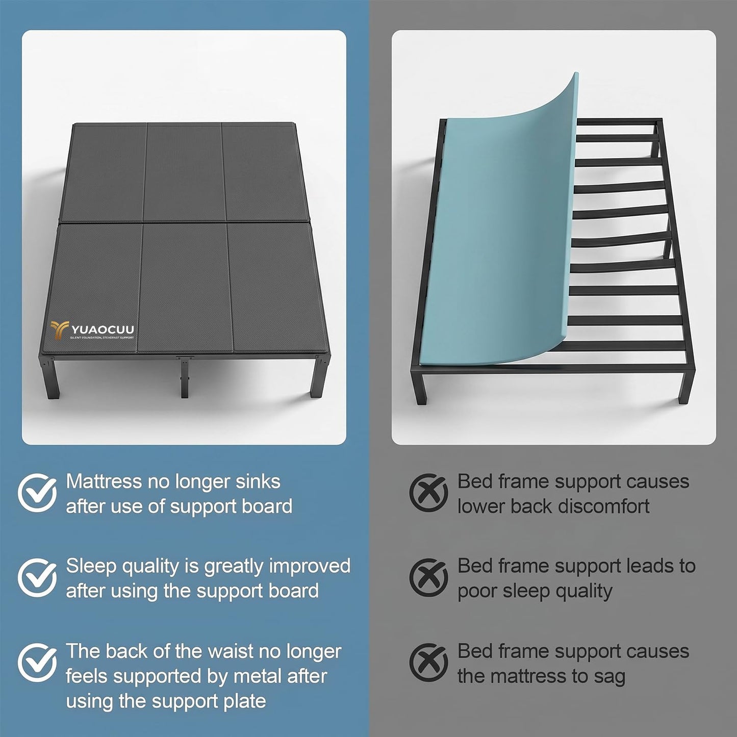 Bunkie Board King Size (76x80")-Heavy Duty Anti-Sag Low Profile Mattress Support, Breathable Noise Minimizing & Moisture Resistant Non-Slip Foundation for Platform Beds, Slatted Frames & Box Springs