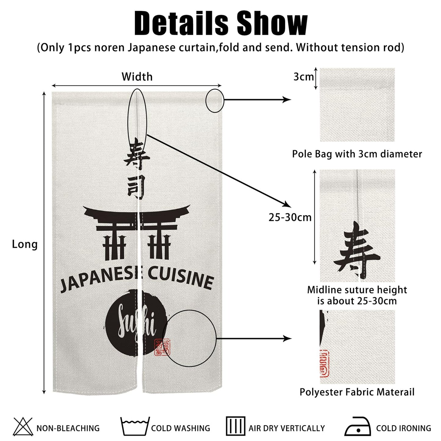 XMJJKUF Long Japanese Noren Doorway Curtain Japanese Cuisine Printed Window Treatment Door Tapestry Door Curtain Polyester for Ukiyoe Room Divider Home Kitchen Gifts Decorations,33.5"x 70.9"