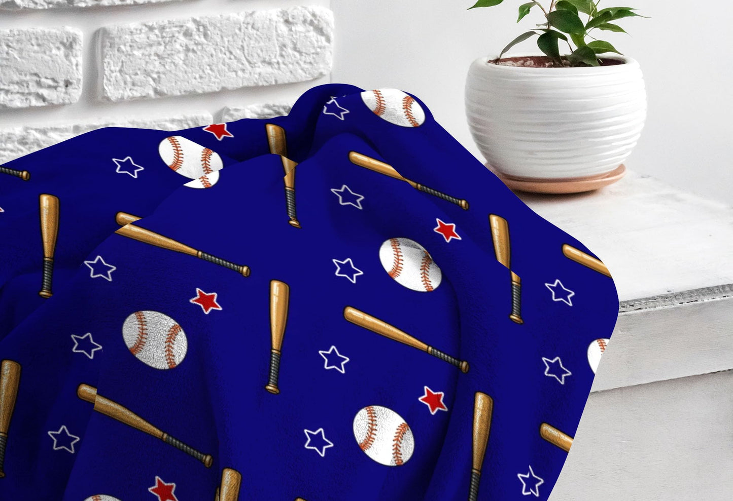Allenjoy Baseball Ball Bat Sports Games Blanket 57"x50" - Soft Warm Throw Blankets for Couch Bed Living Room Home Office Bedroom Decor, Gifts for Men Boys Teens Fans Son, Washable