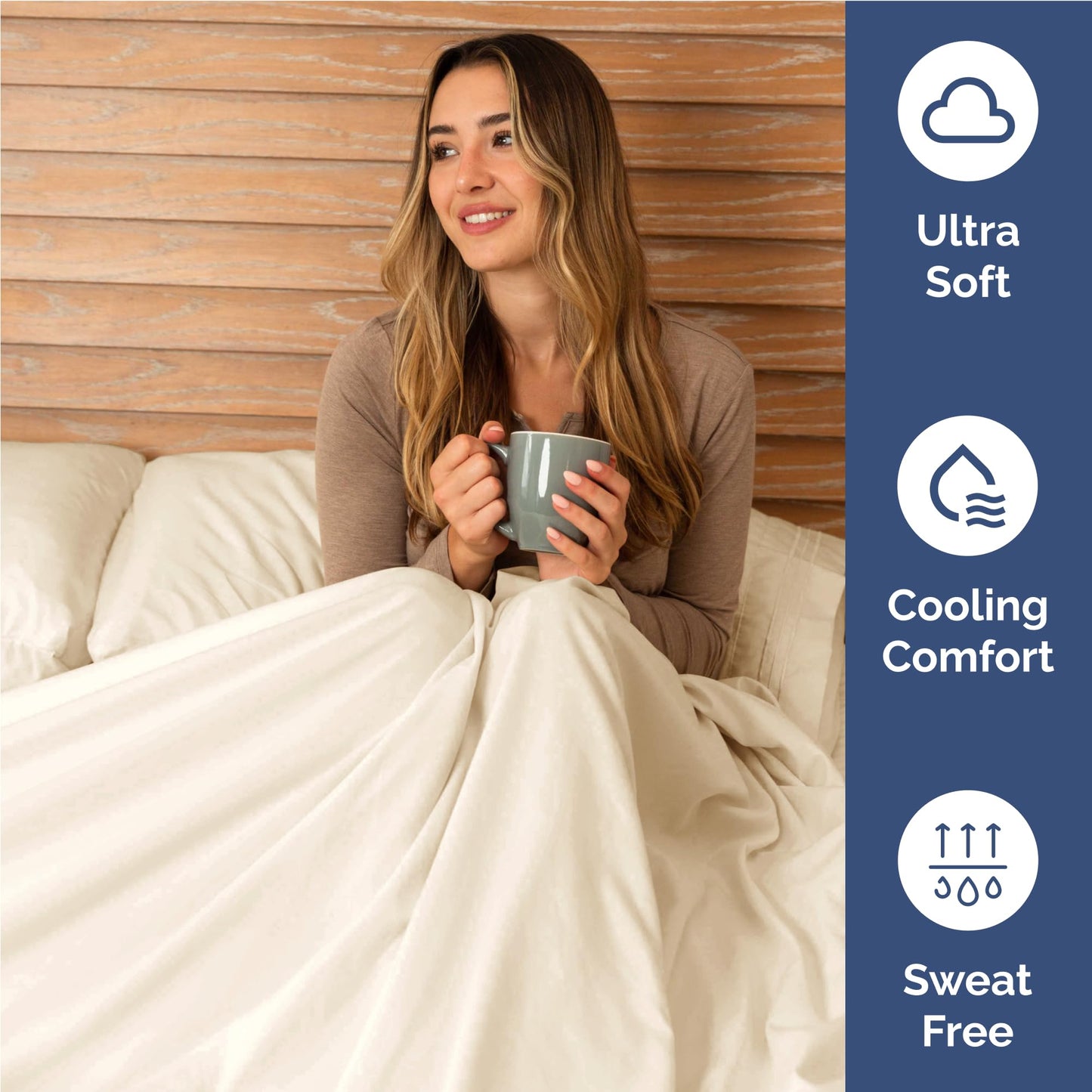 Full Size 4 Piece Sheet Set - Comfy Breathable & Cooling Sheets - Hotel Luxury Bed Sheets for Women & Men - Deep Pockets, Easy-Fit, Extra Soft & Wrinkle Free Sheets - Off White Oeko-Tex Bed Sheet Set