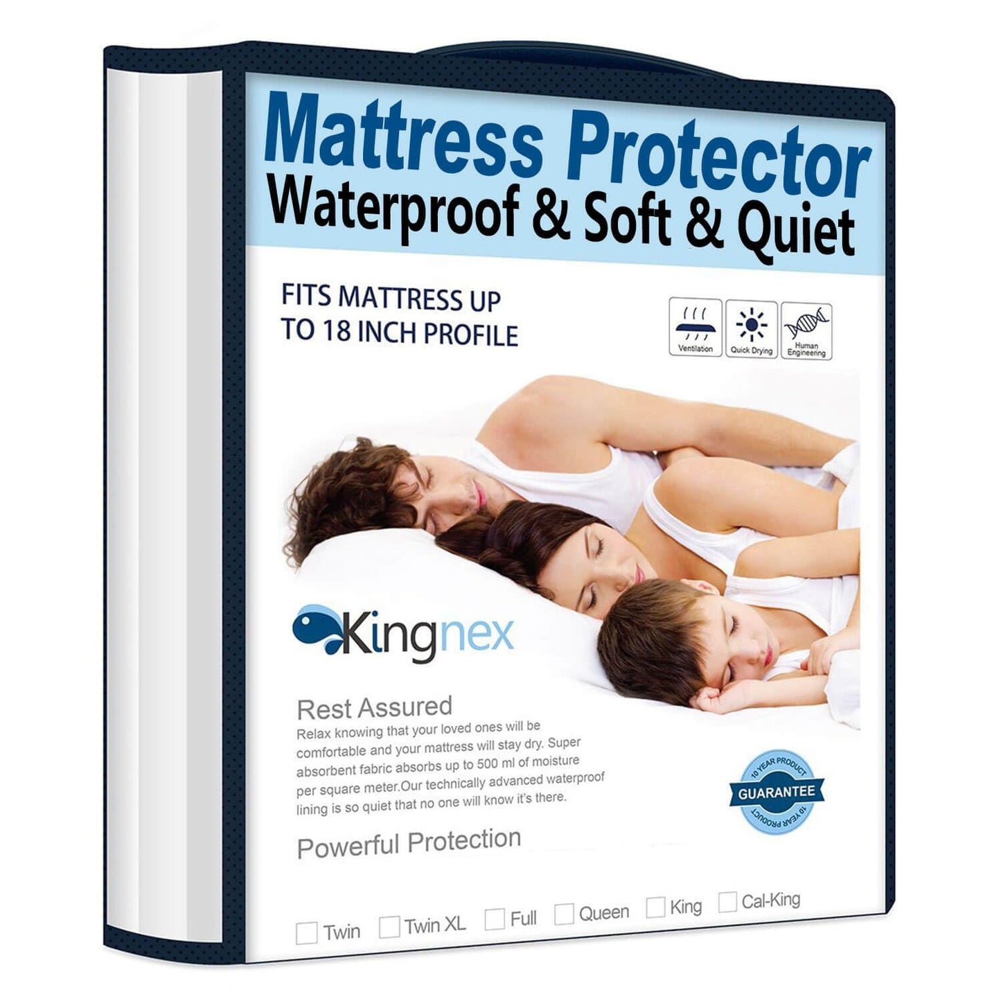 Waterproof Cooling Bamboo Viscose California King Mattress Protector Ultra Soft Noiseless Smooth Jersey Top Fitted Cal King Cover with Stretchy Pocket