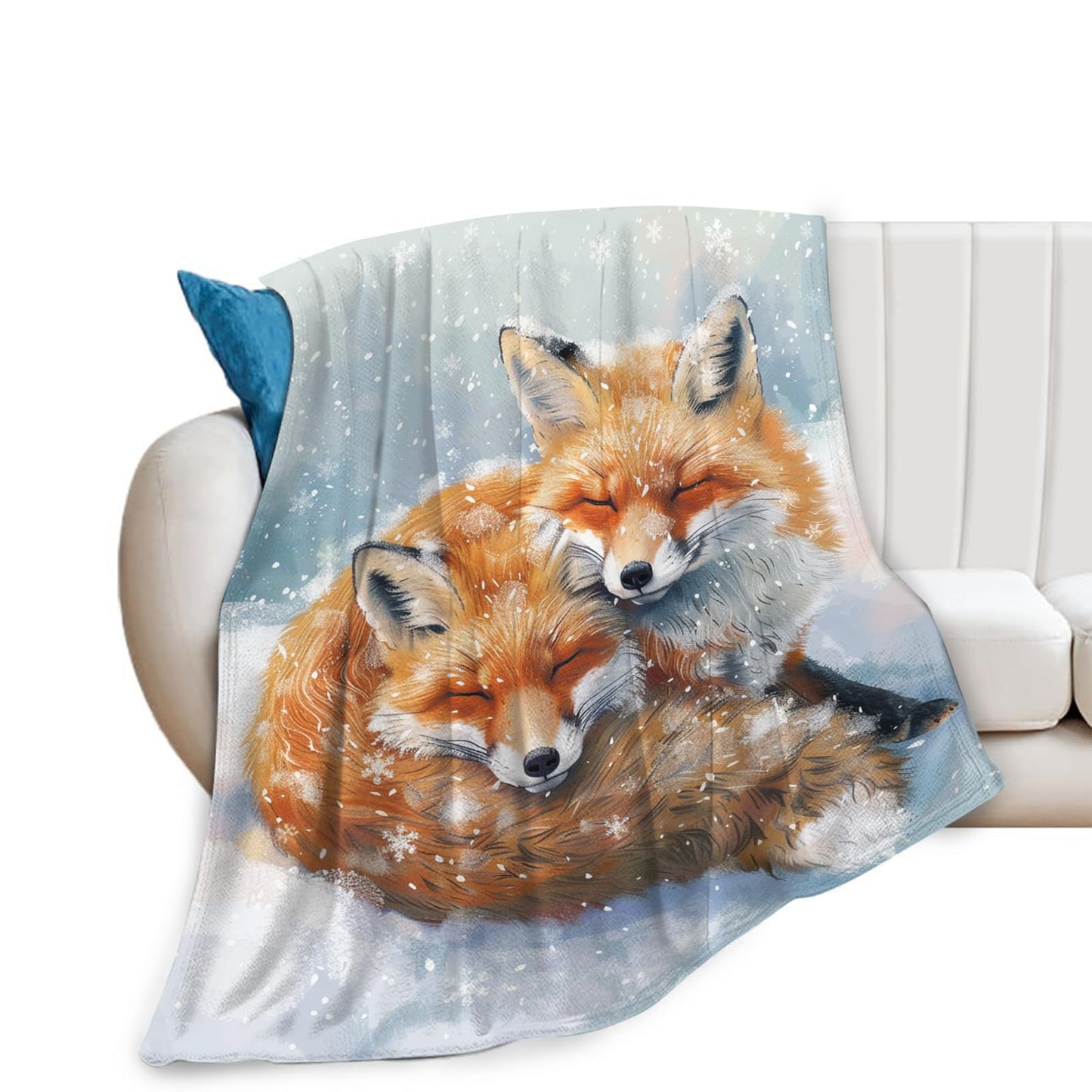 Tijuboni Fox Throw Blanket Fox Gifts for Girls Boys Women Men Kids Adults Soft Flannel Fleece Blanket for Couch Sofa Bed Home Decor 40"x50"