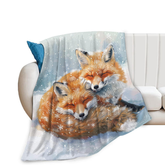 Tijuboni Fox Throw Blanket Fox Gifts for Girls Boys Women Men Kids Adults Soft Flannel Fleece Blanket for Couch Sofa Bed Home Decor 40"x50"