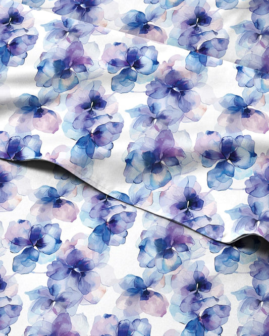 Floral Sheets - Flower Print Bed Sheet Set - 1 Flat, 1 Fitted & 2 Pillowcases w/ Deep Pockets - Comfy, Cozy, Wrinkle & Fade Free - Boho Botanical Bedding - Soft, Breathable & Cooling - Full Size Set
