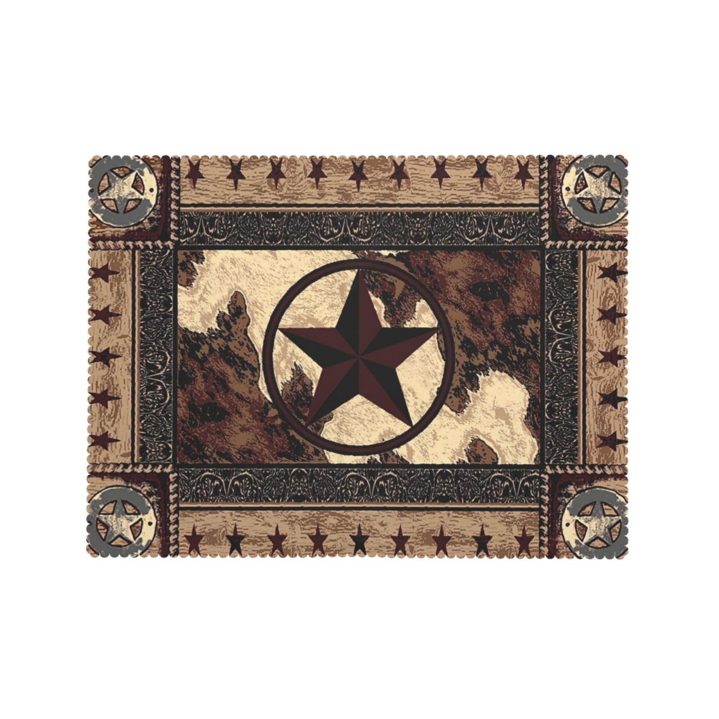DANSICUINI Western Texas Star Rectangle Tablecloth Rustic Vintage Country Table Cloth Brown Wood Panel Rectangular Tablecloth Table Cover for Dining Kitchen Party 54 x 72 Inch