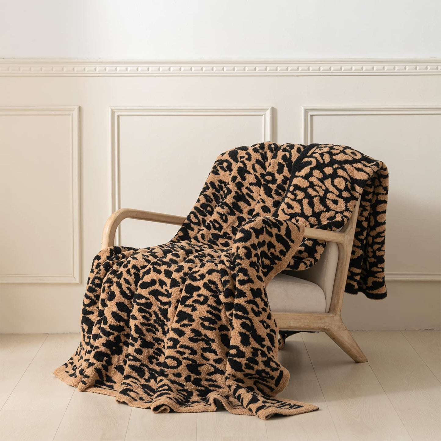 MH MYLUNE HOME Ultra Soft Leopard Throw Blanket (50x60 inches) Microfiber Blankets Plush Warm Reversible Cheetah Blanket Leopard Pattern Throw for Couch Bed Sofa - Brown, 50"x60"