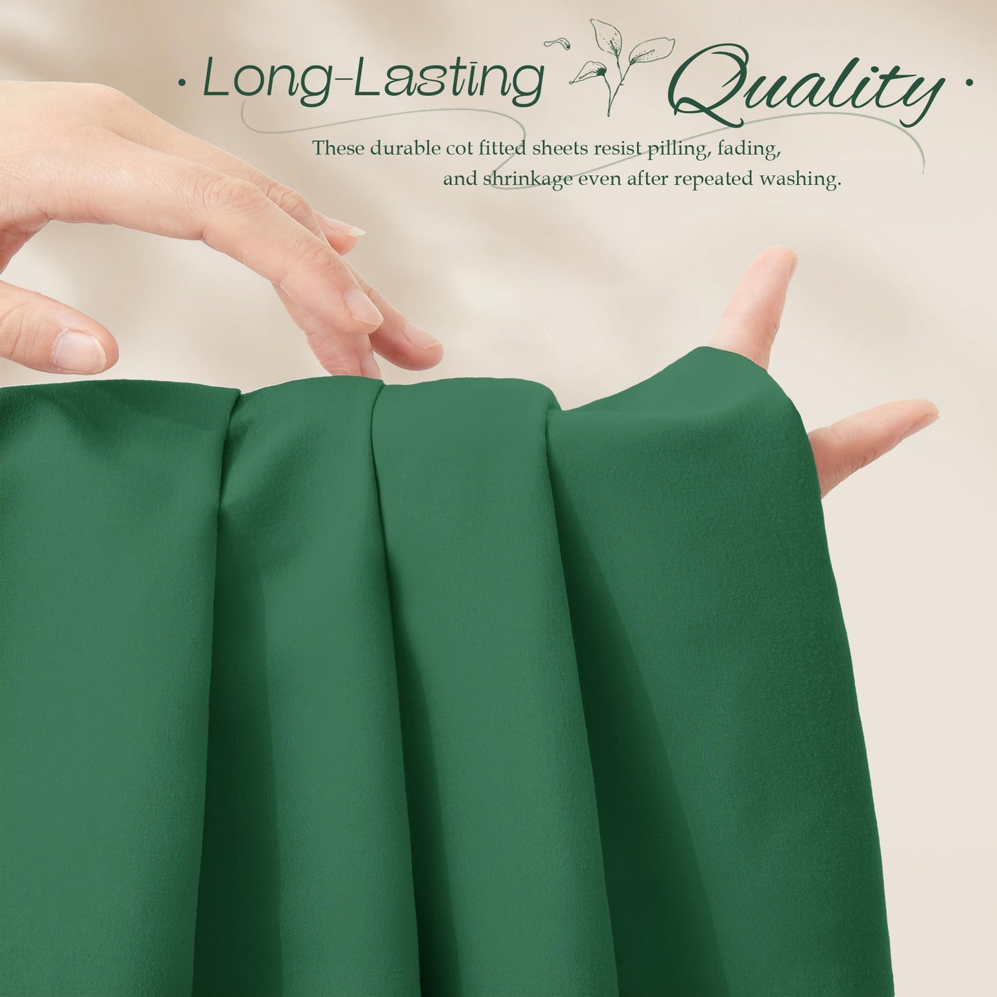 Vonty 1Pcs Green Cot Sheets 31" x 75" - 1800 Thread Count Cot Microfiber Fitted Sheets Only, Breathable & Soft Camper Bunk Fitted Bed Sheet Fit for Narrow Twin RV Bunk Guest Bed Matress