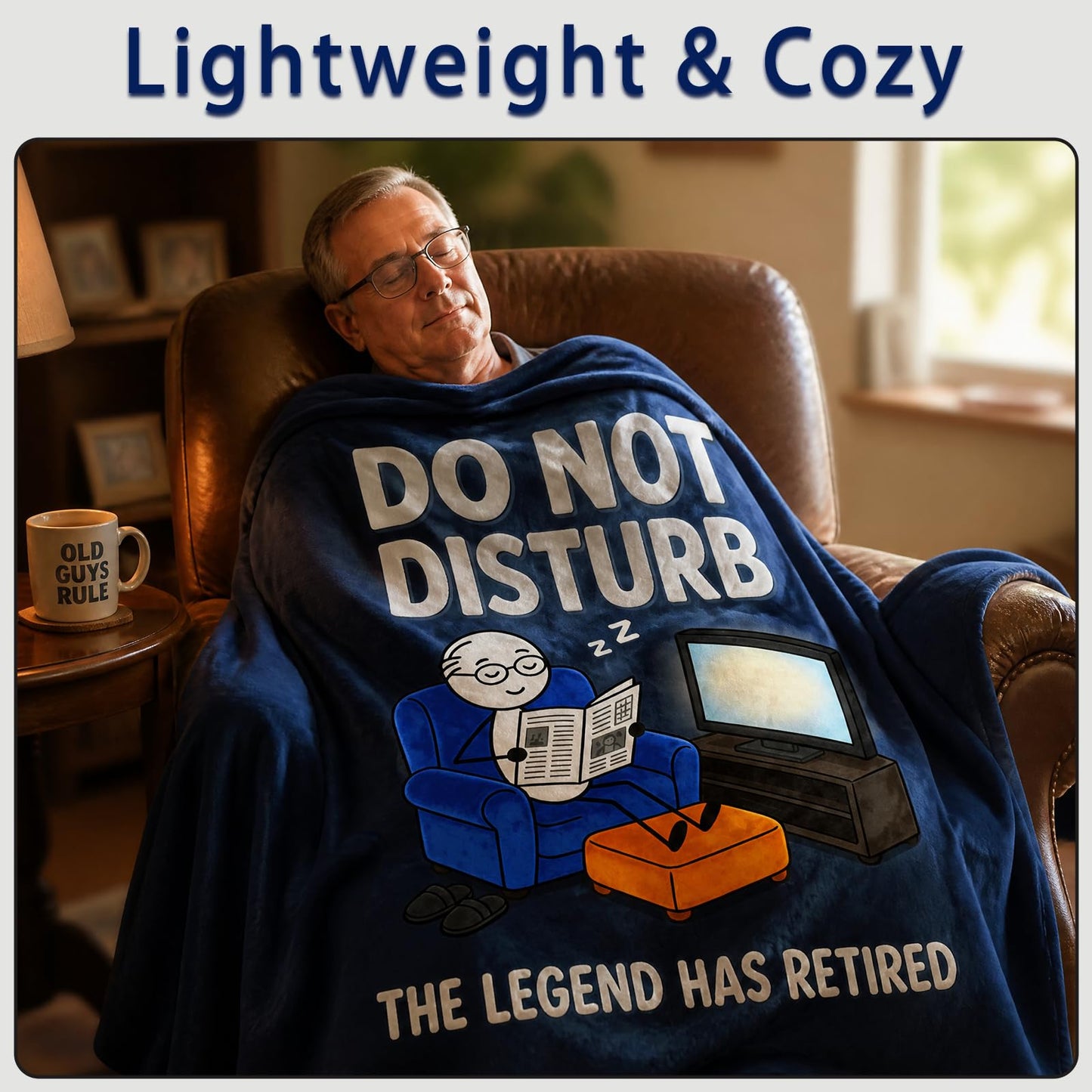 Ao Yee ZGL Fun Retired Blanket for Men,Novel Gift for Retired Men from Their Children,Printed Flannel Blanket, for Birthdays Christmas,Dimensions 60 in*50 in
