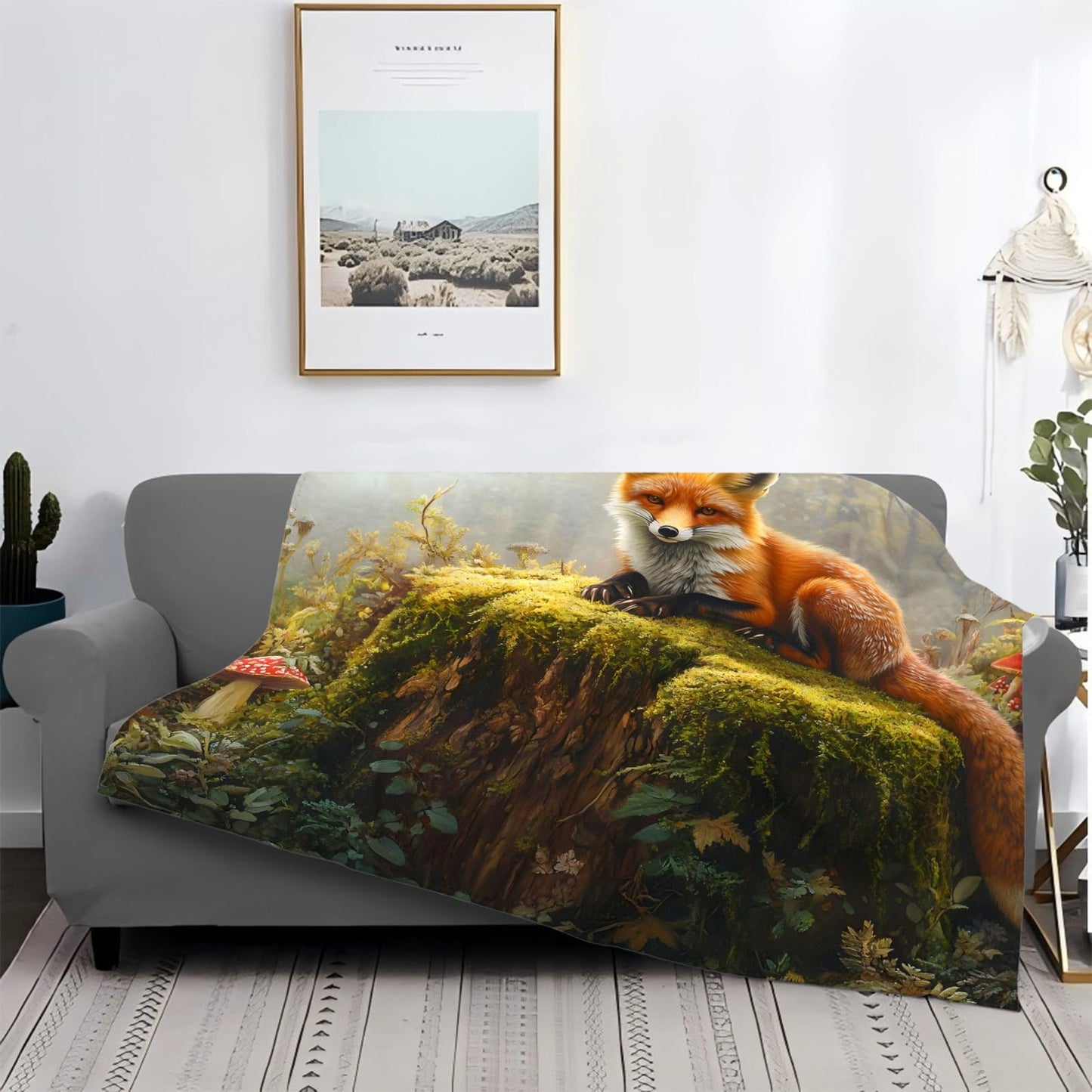Tijuboni Fox Throw Blanket Fox Gifts for Girls Boys Women Men Kids Adults Soft Flannel Fleece Blanket for Couch Sofa Bed Home Decor 40"x50"