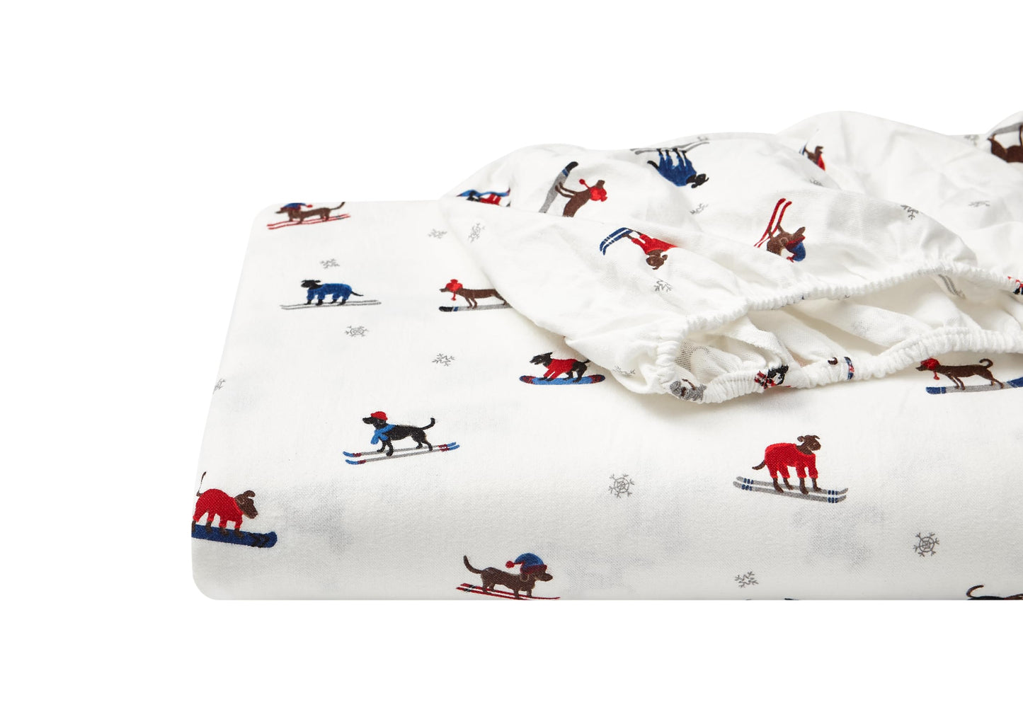 Eddie Bauer - Flannel Sheets Queen Size, Anti-Pilling & Wrinkle Resistant Cotton, Touchably Soft for All-Season Comfort - Bed Sheets with Matching Pillowcases & Fitted Sheet (Ski Patrol White)