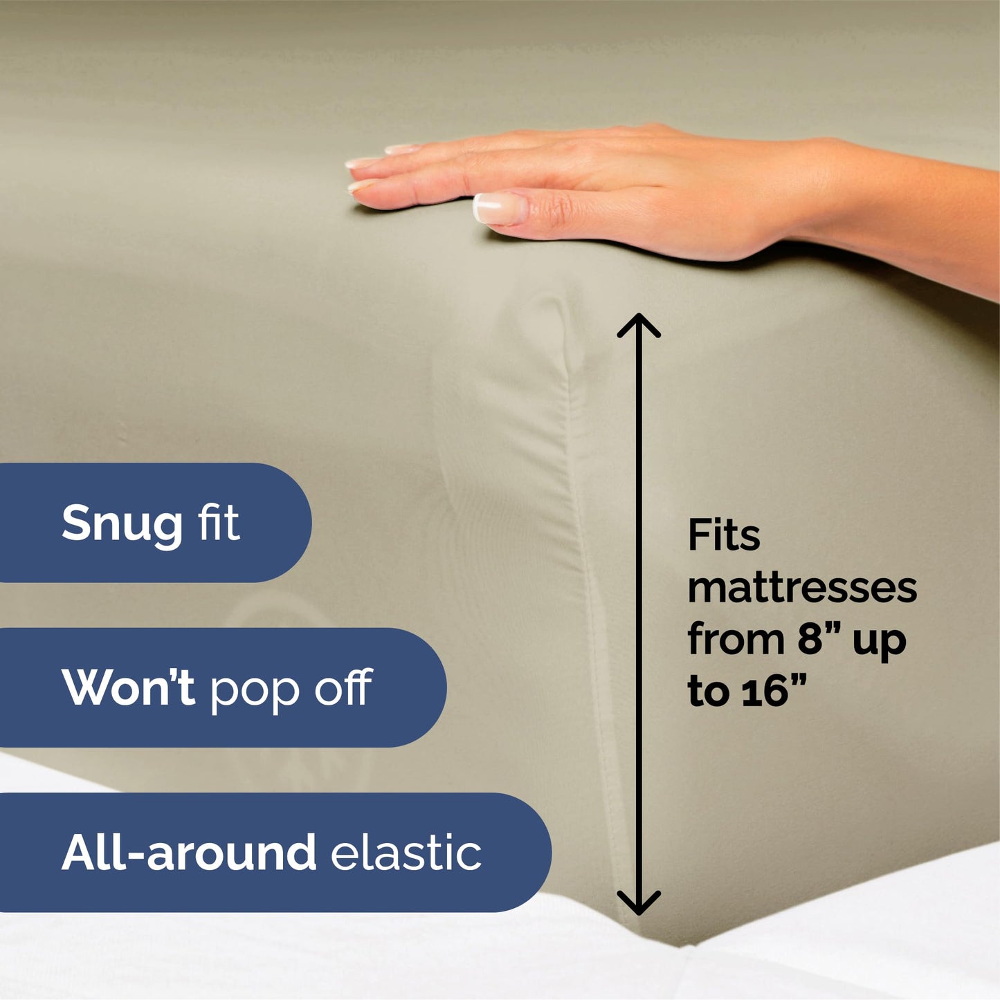 Queen Size 4 Piece Sheet Set - Ultra Soft & Cooling Bed Sheets - Fits 8 Inch to 16 inch Mattress - Wrinkle & Fade Free with Deep Pockets - Easy-Fit, Breathable & Comfy - Hotel Luxury Bedding - Taupe