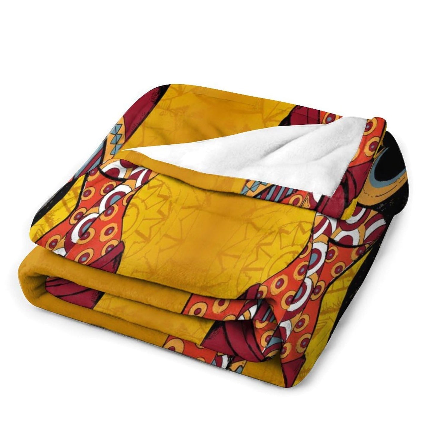 ZhiRain African Woman Throw Blanket Tribal Ethnic Afro Bohemian Blanket for Sofa Bed Couch Chair Or Dorm 50"x60"