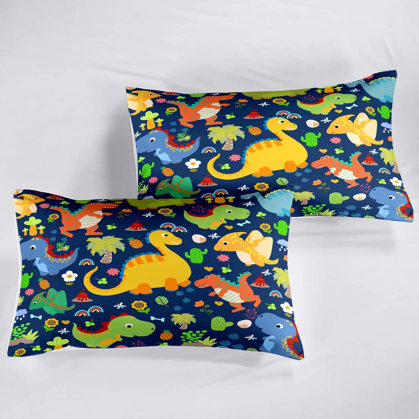 Dinosaur Bedding Set for Boys' Room - Blue Dinosaur Comforter, 1 Full Comforter with 2 Pillowcases