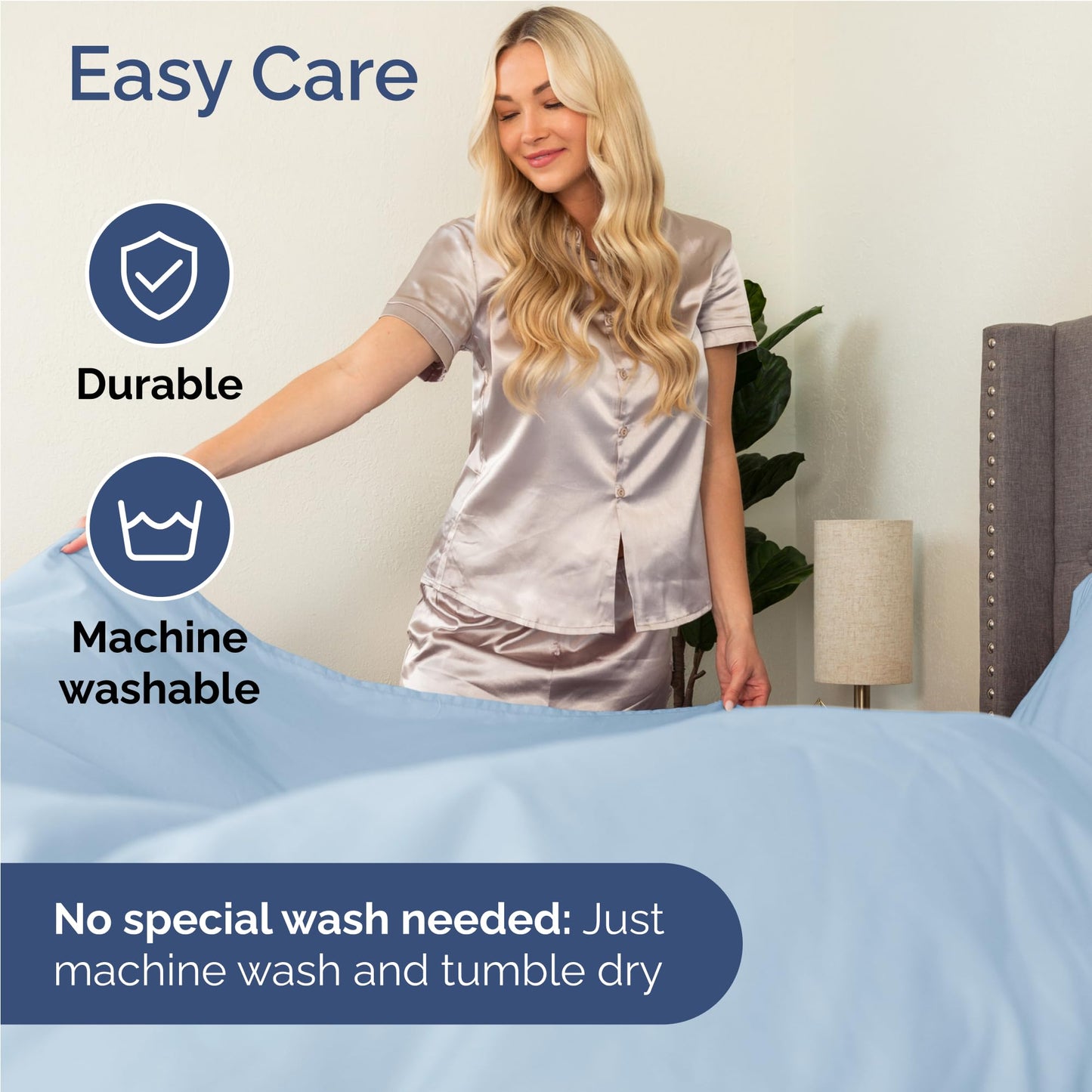 Full Size 4 Piece Sheet Set - Comfy Breathable & Cooling Sheets - Hotel Luxury Bed Sheets for Women & Men - Deep Pockets, Easy-Fit, Extra Soft & Wrinkle Free Sheets - Sky Blue Oeko-Tex Bed Sheet Set