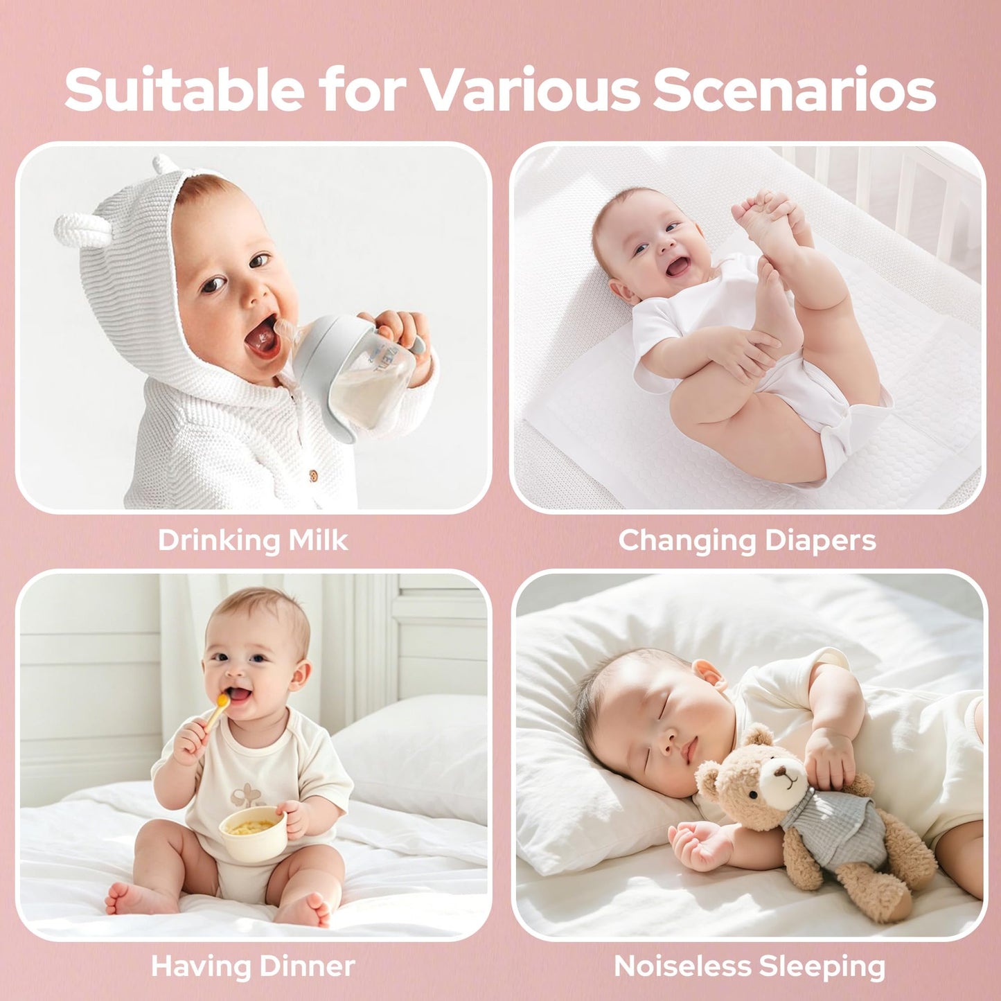 BEDLORE Waterproof Mattress Protector Crib, 2 Pack Soft Mattress Pad, Noiseless Machine Washable Mattress Cover, Ultimate Protection for Your Baby's Crib Toddler Bed (52''x28'')