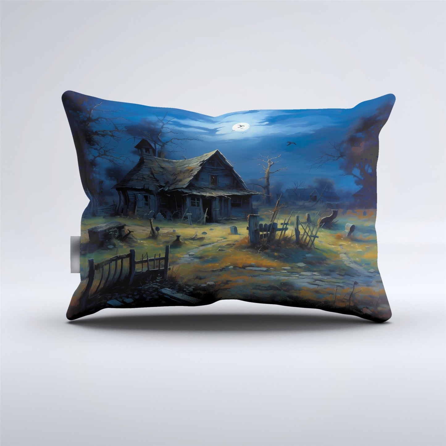 Halloween Haunted House Design Comforter Set | Horror Festive Night Spooky Manor Prints Bedding Set | with Soft Comforter+2 Pillow Shams(3PCS) or Sheet (4PCS) (A,Twin-3PCS)