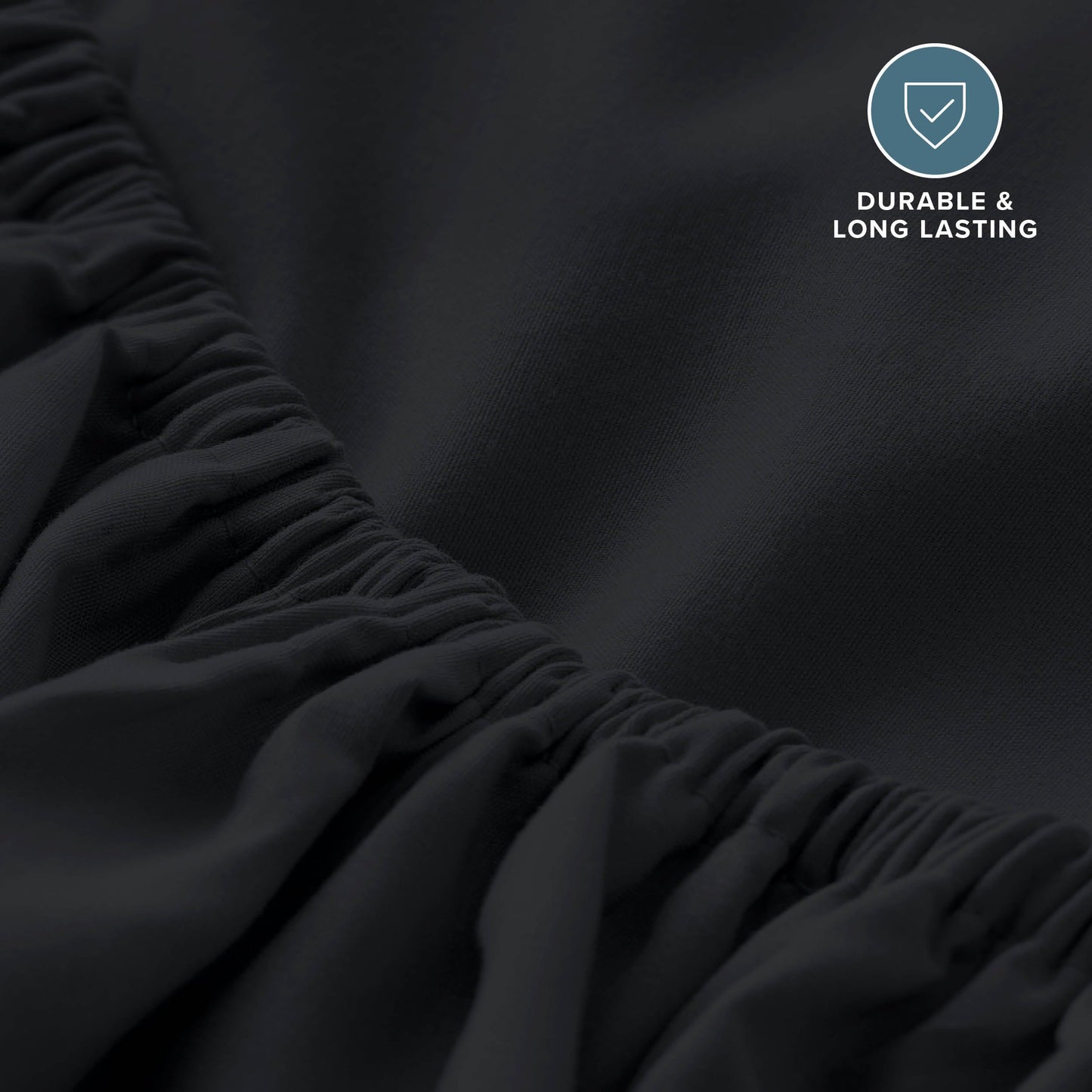 Bare Home Fitted Bottom Sheet Queen - Premium 1800 Ultra-Soft - Ultra-Soft Wrinkle Free - Deep Pocket - Fitted Sheet (Queen, Black)
