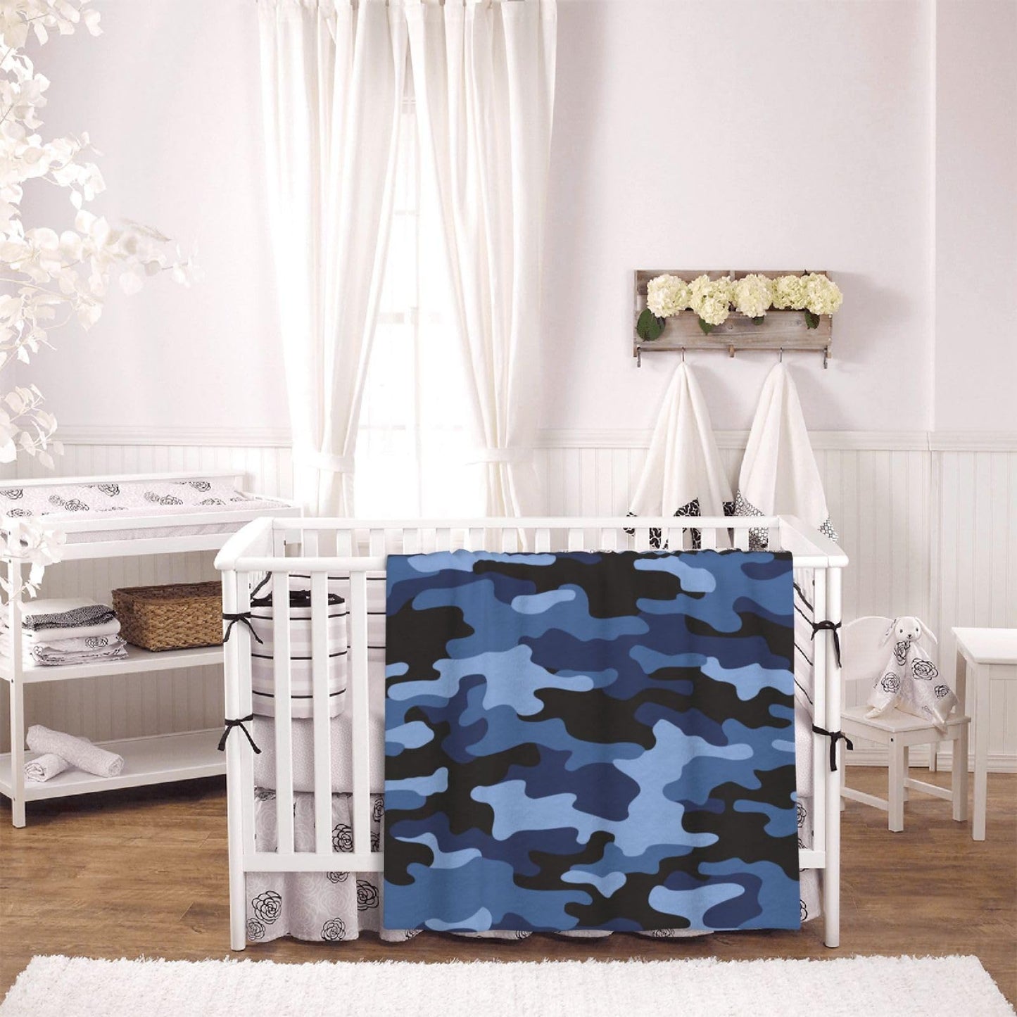 Perinsto Camouflage Blue Throw Blanket Ultra Soft Warm All Season Military Camo Decorative Fleece Blankets for Bed Chair Car Sofa Couch Bedroom 60"X50"