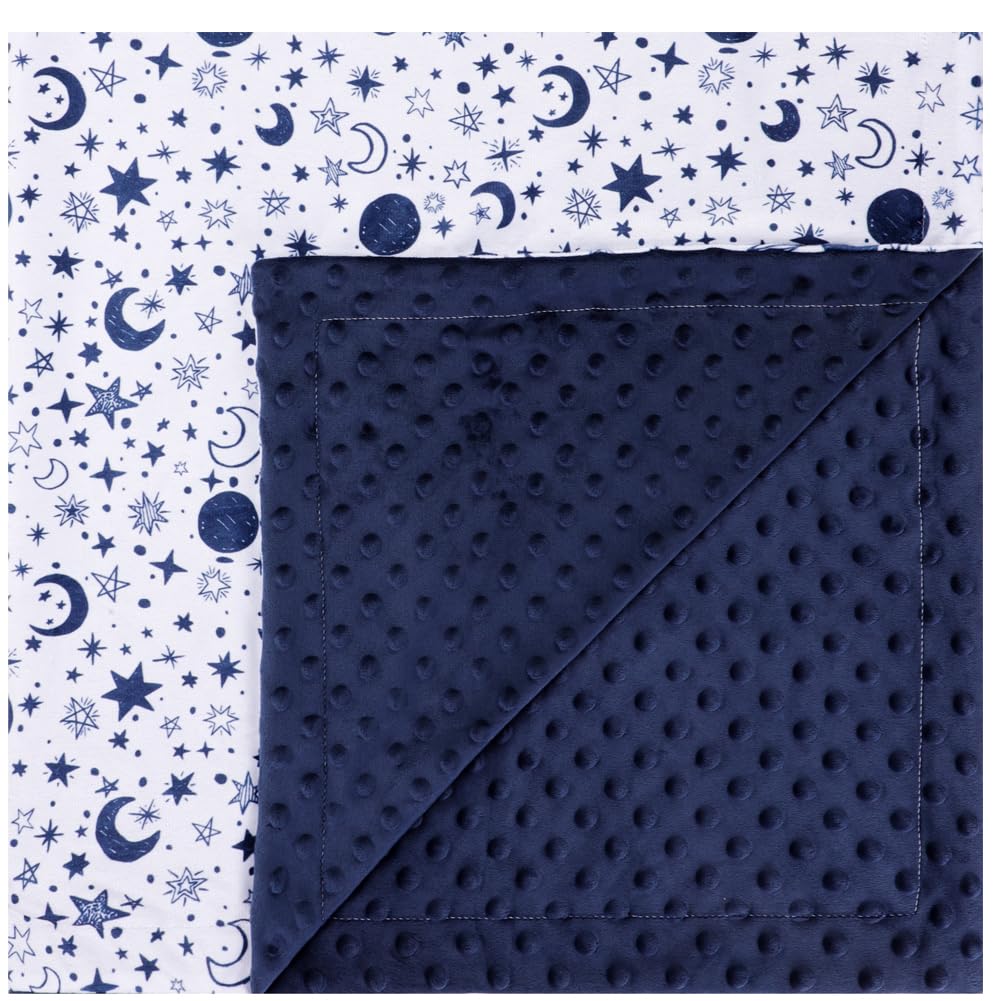 Baby Blanket for Boys Girls Super Soft Double Layer Minky with Dotted Backing Cute Cow Crib Receiving Blanket Bed Throws for Newborns Nursery Stroller Toddler 30 x 40 Inch (Blue Moon)