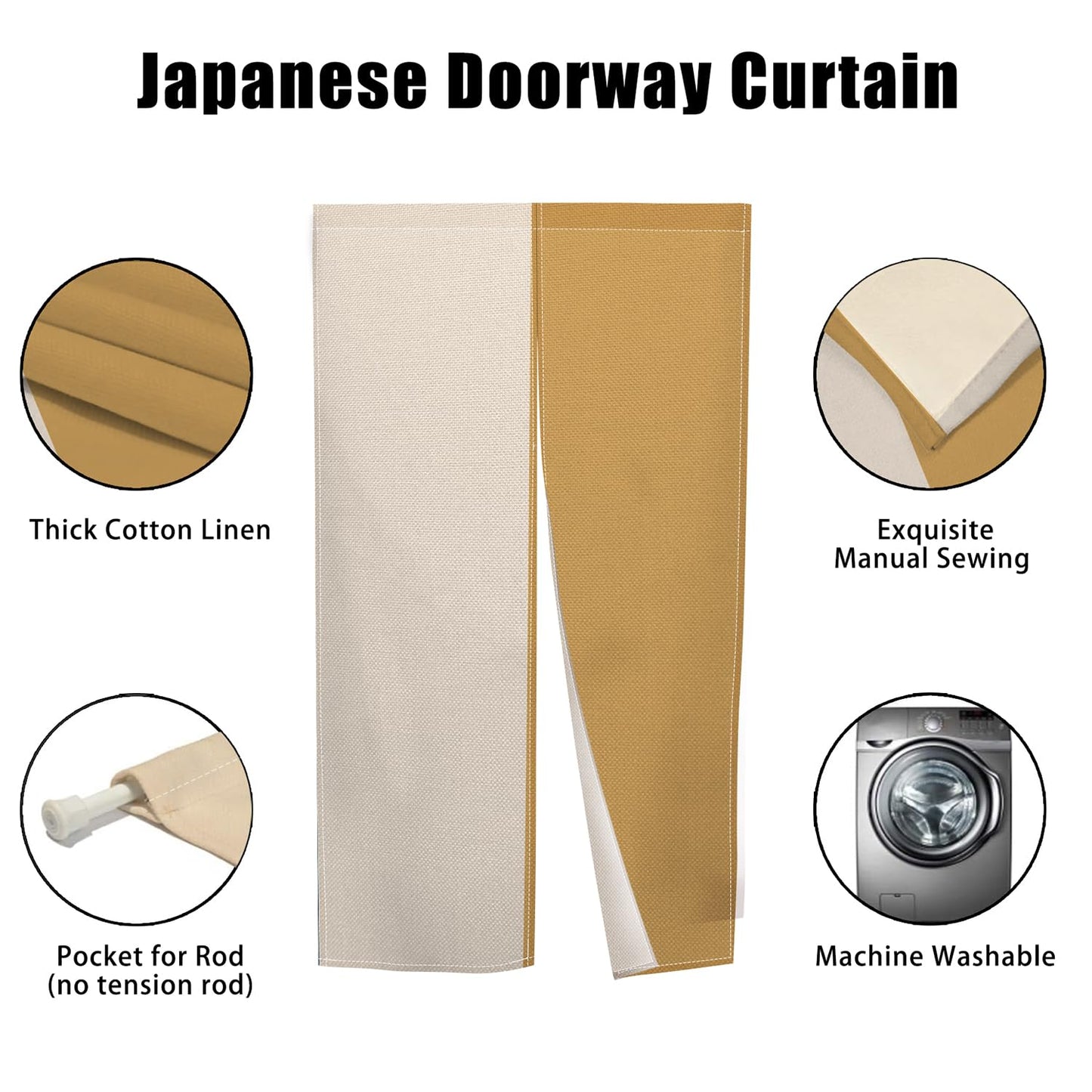 XMJJKUF Long Noren Japanese Doorway Curtain Japanese Window Treatment Feng Shui Door Curtain Tapestry Panel for Wall Hanging Room Privacy Divider Home Kitchen Decorations,33.5"x 70.9"