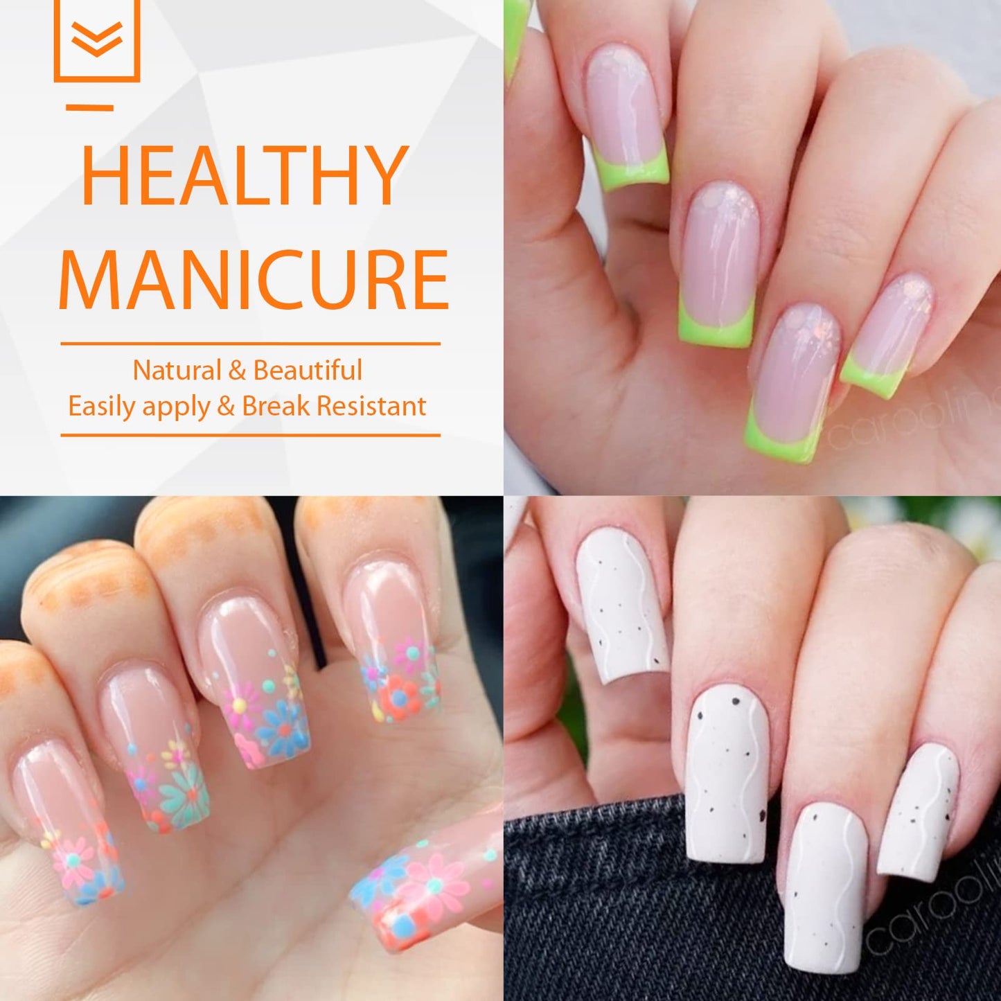 UNA GELLA Short Square Fake Nails Tips Full Matte 504 pcs Square Press on Nails Pre-shape for Full Cover Acrylic Nails French False Nails 12 Sizes False Soft Gel Tips