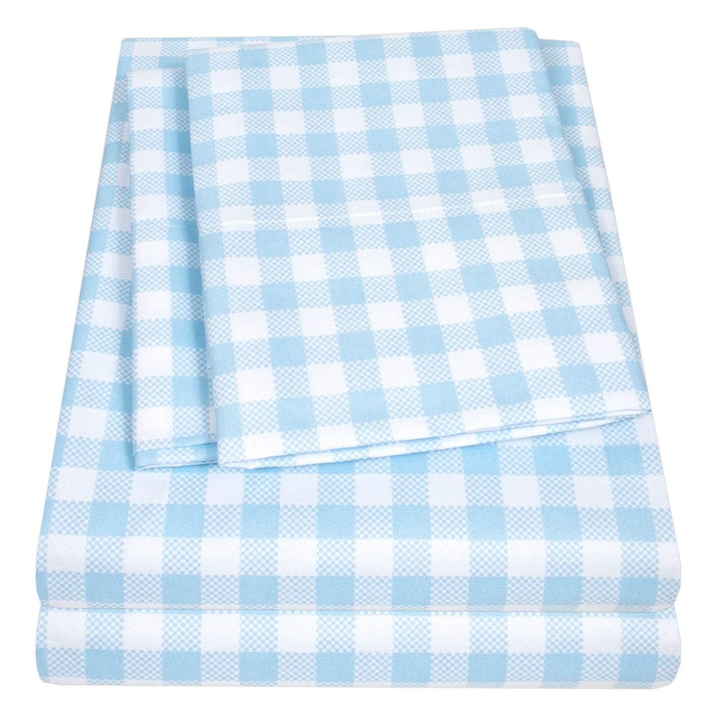 1500 Supreme Kids Bed Sheet Collection - Fun Colorful and Comfortable Boys and Girls Toddler Sheet Sets - Deep Pocket Wrinkle Free Soft and Cozy Bedding - Twin XL, Blue Gingham
