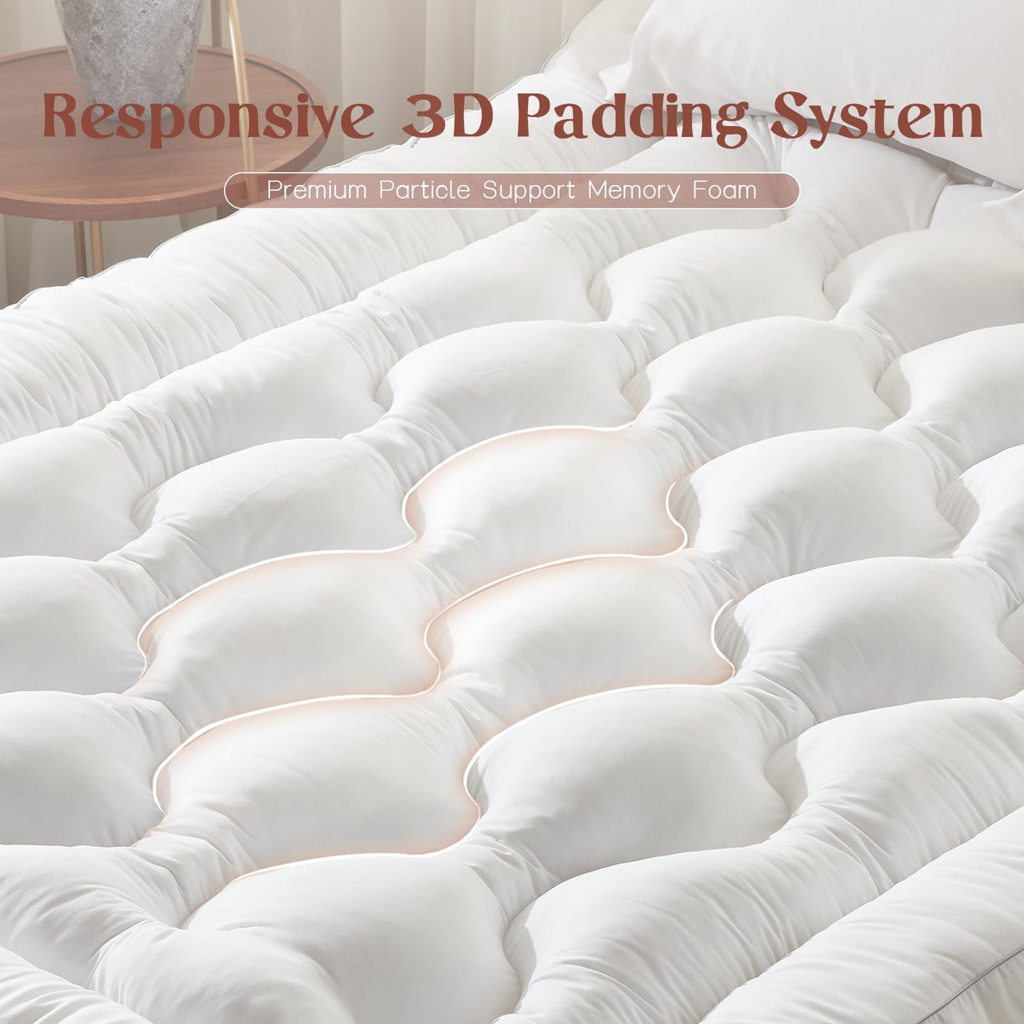 Decroom 4 Inch Mattress Topper Twin for Back Pain Relief, Breathable Memory Foam Mattress Pad, Soft & Supportive Pillow Topper, 75x39x4 Inch