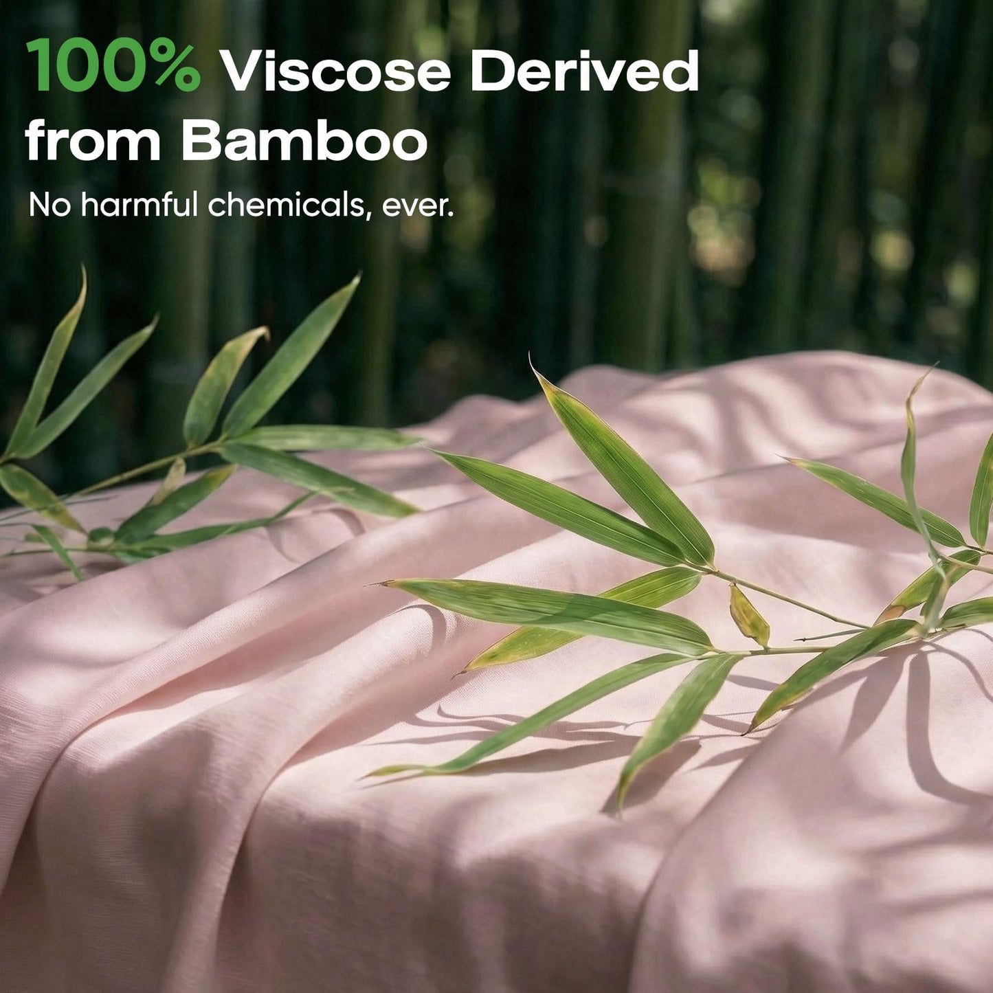 TWK Real 100% Viscose Derived from Bamboo Sheets Set King Size, Cooling & Silky Soft for Hot Sleeper, Luxury with Breathable & Moisture Wicking Fabric, 18" Deep Pocket with Corner Straps (Sand, King)