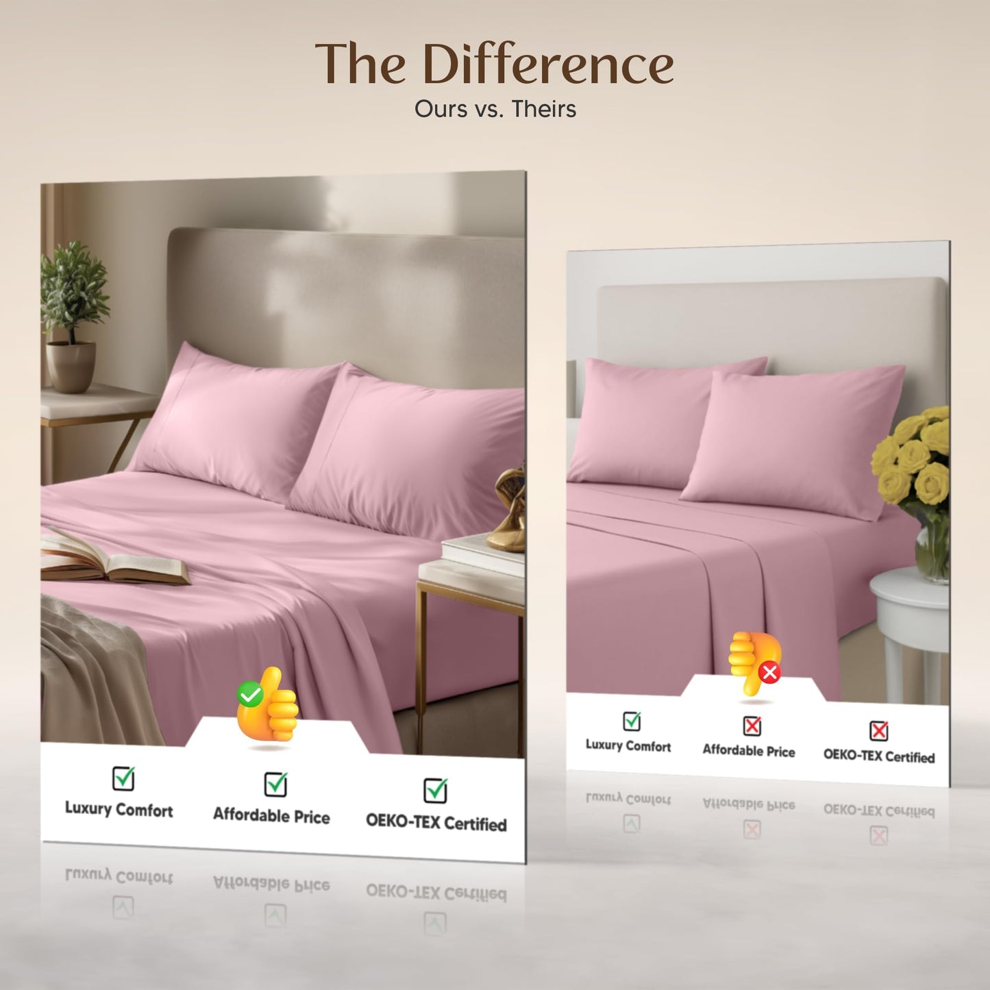 Utopia Bedding Twin Sheet Set – 3 Piece Bed Sheets for Twin Size Bed, Soft and Breathable Microfiber, Includes 1 Fitted Sheet, 1 Flat Sheet and 1 Pillowcase – Oeko Tex (Crystal Pink)