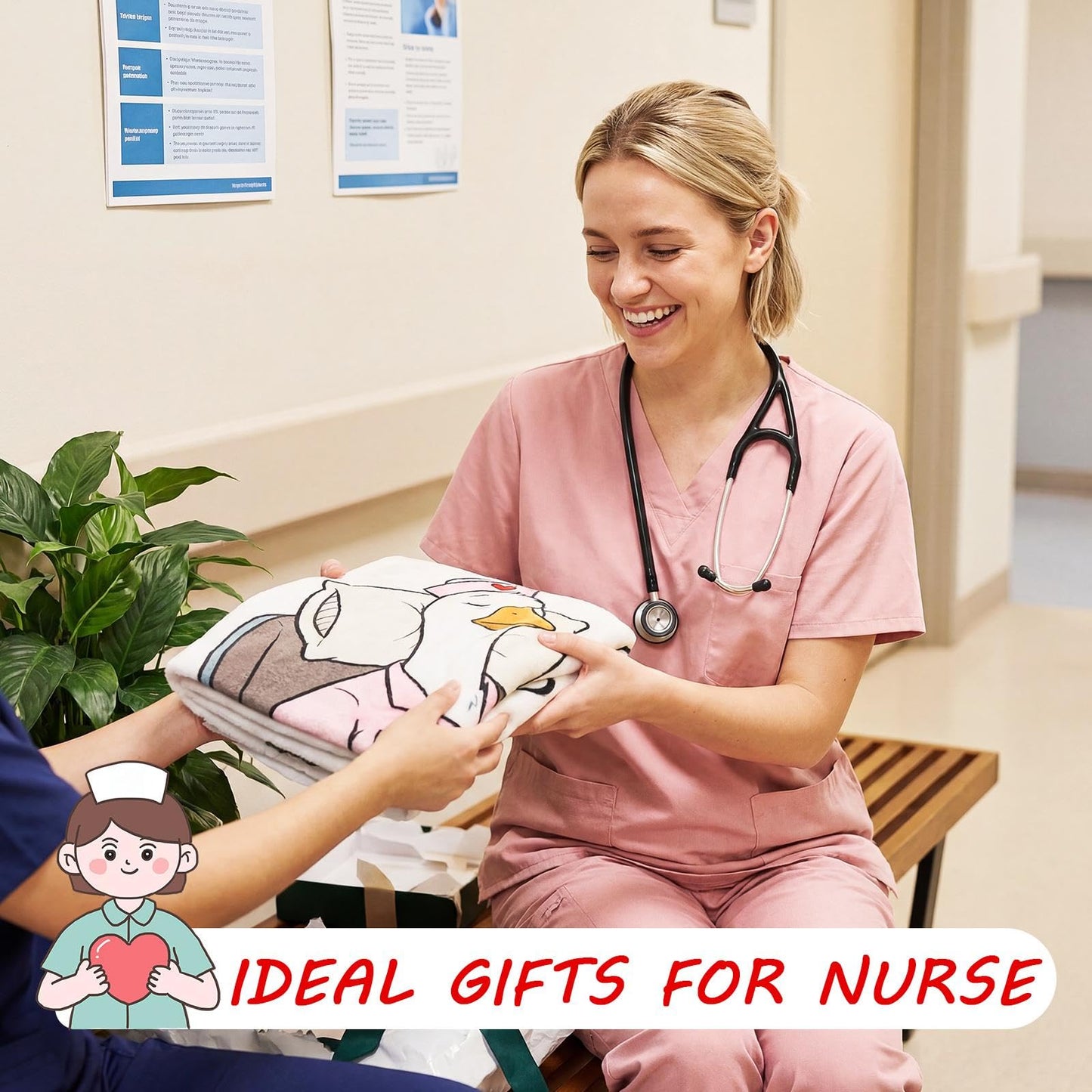 Gilprop Nurse's Official Nap Blanket Gifts 50 x 60 Inch, Soft Cozy Flannel Throw Blanket for CNA Week Appreciation Gifts Nursing Student Graduation Supplies