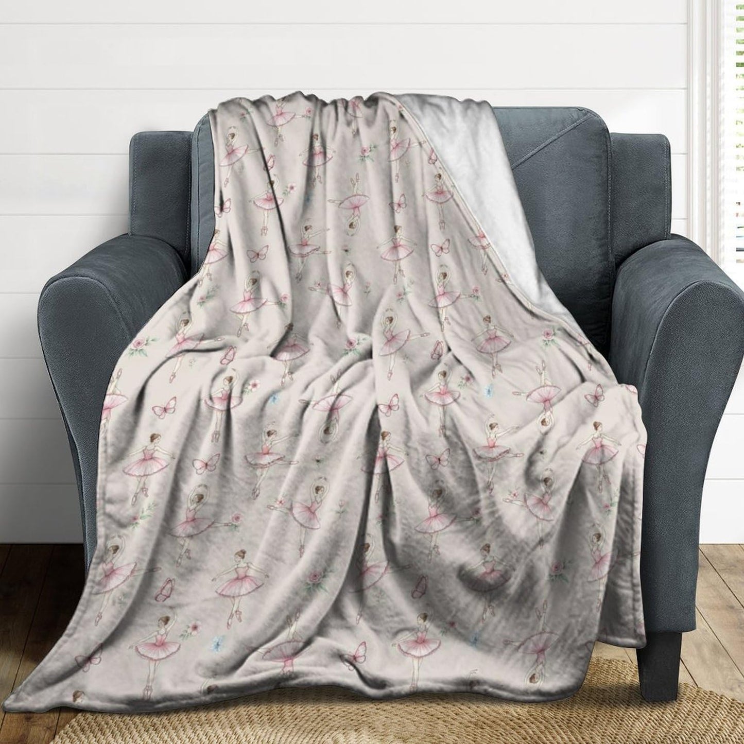 Fashion Home Decor Soft Throw Blanket, Cozy Warm Blanket for Bed, Sofa and Couch Compatible with Dance Girl Women Ballet