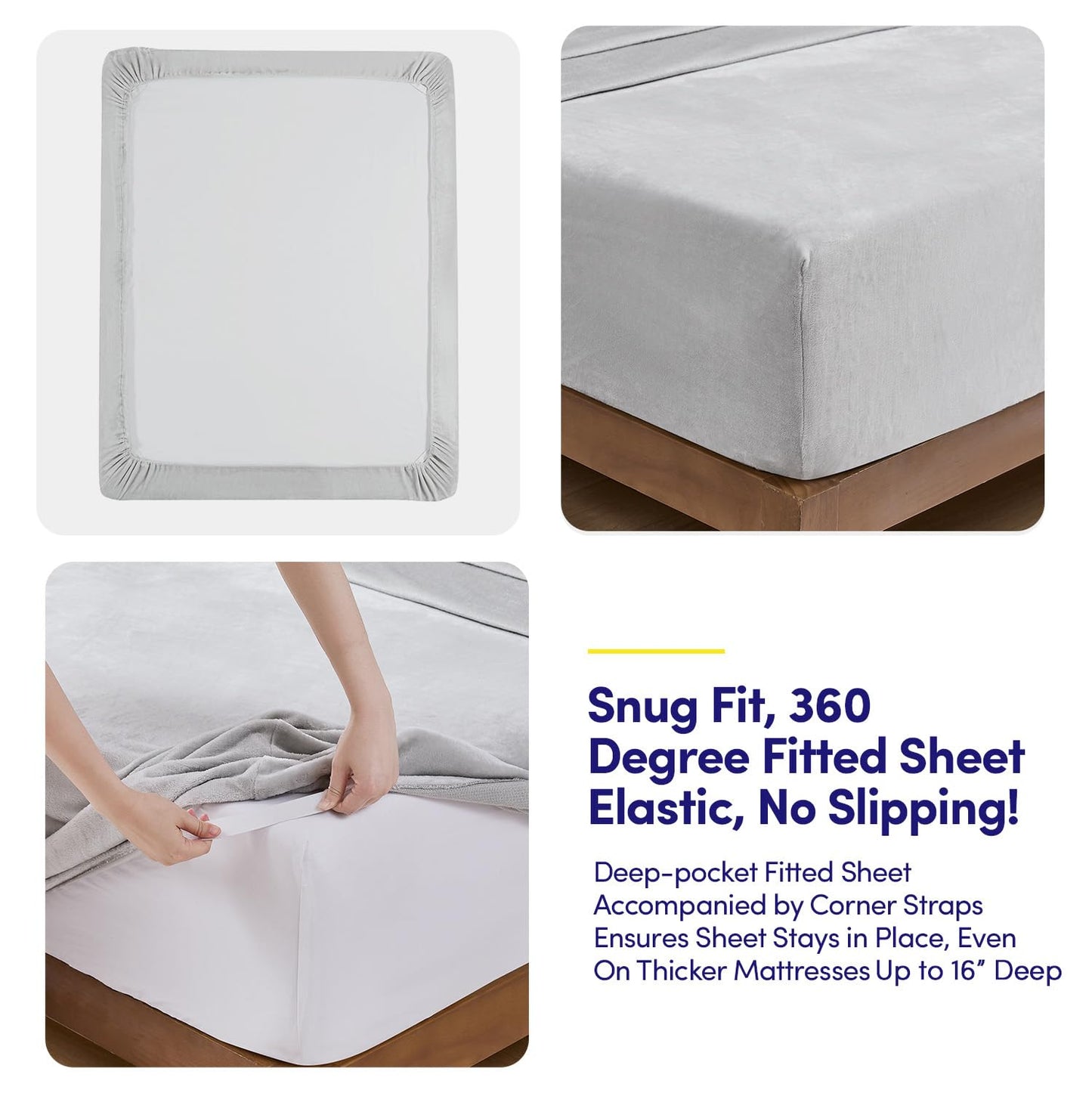 Fleece Sheets King Size – Deep Pocket Bedding Toasty Warm Microfleece Bed Sheets for Cold Weather Fall/Winter Comfort – Micro Fleece Fitted Sheet, Flat Sheet & Pillowcases