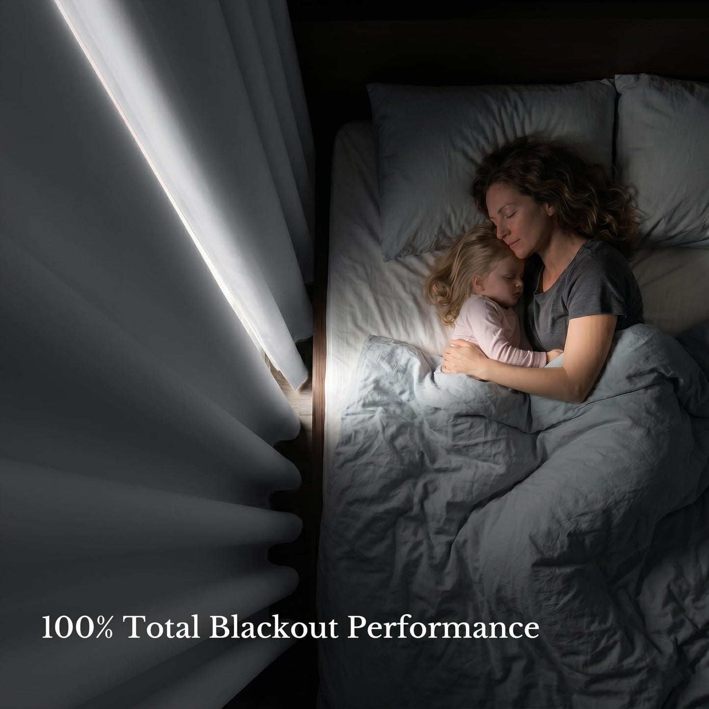 NICETOWN 100% Blackout Window Curtain Panels, Cold and Full Light Blocking Drapes with Black Liner for Nursery, 84 inches Drop Thermal Insulated Draperies (White, 2 Pieces, 52 Wide Each Panel)