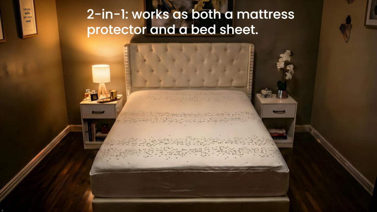 Zippered Mattress Encasement, Mattress Cover Protector, Breathable Waterproof Bed Sheet Alternative, Skin?Friendly Knit Deep Pocket Sheet Cover-ZIVZIV (Depth 14''-15'', Queen 60''x80'')