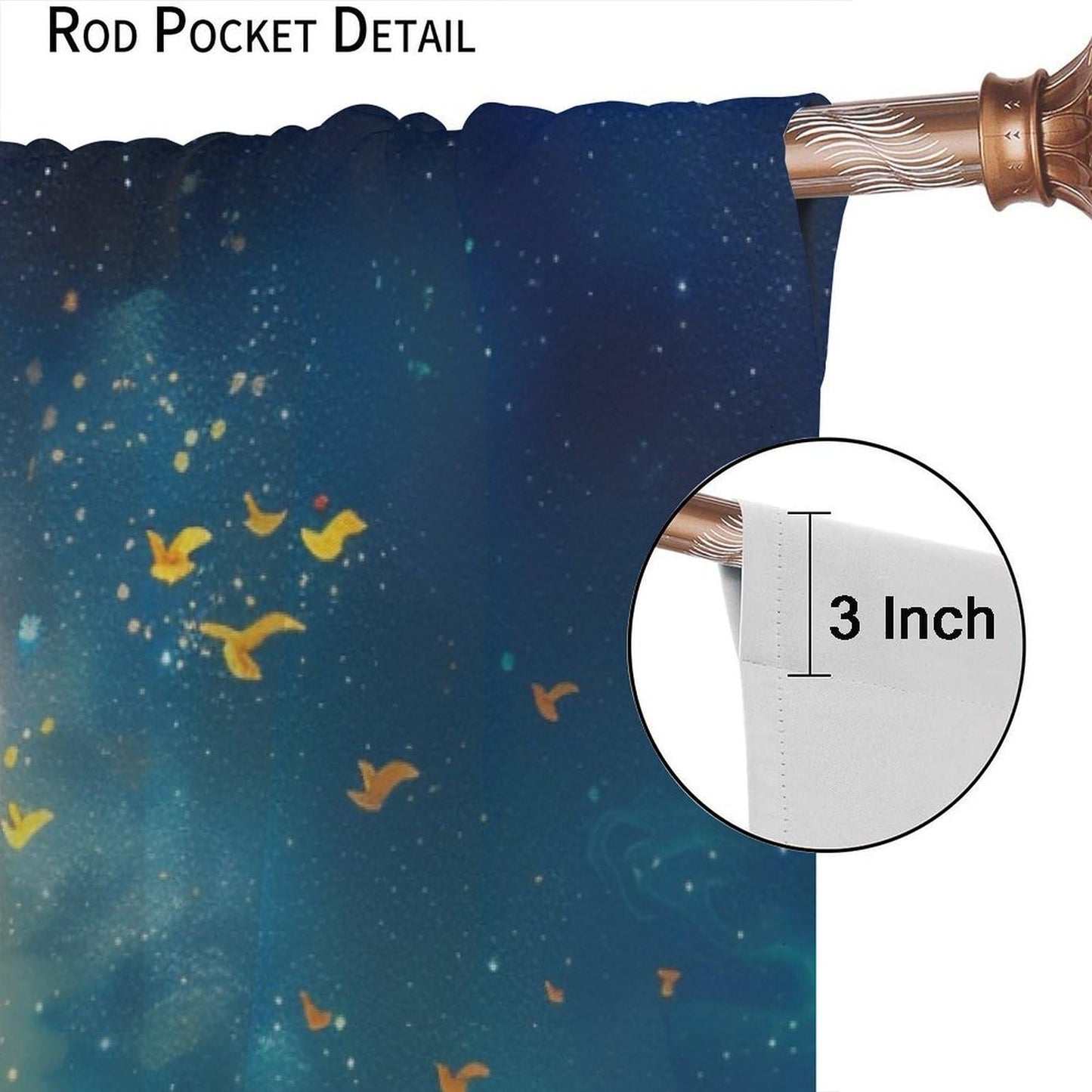 TOWINSFB Ancient Sailboat Star Moon Blackout Curtains for Living Room Bedroom, Night Nautical Ocean Scenery Window Curtains Rod Pocket Thermal Insulated Window Drapes, 2 Panels, Each 21W x 45L