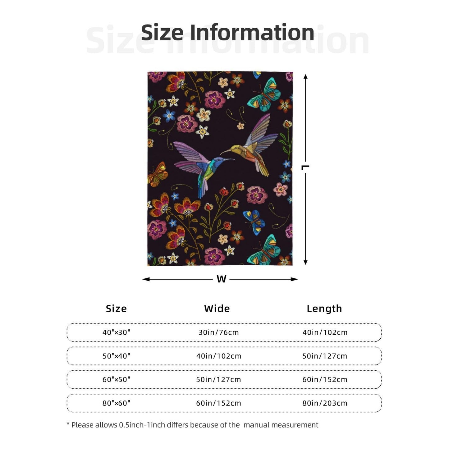 Abucaky Hummingbird Bird Fleece Throw Blanket Ultra Soft Cozy Blooming Flowers Decorative Flannel Blanket for Home Bed Couch Chair Travel 40x30in