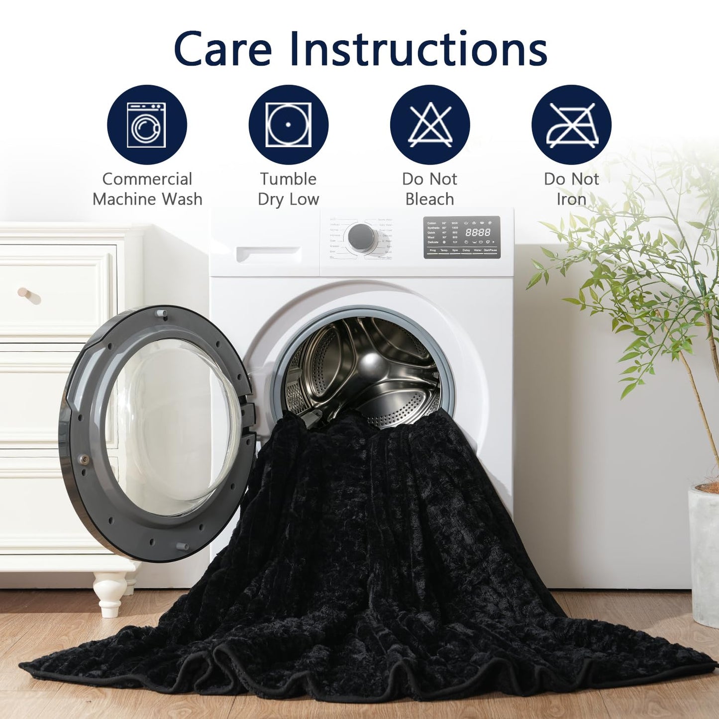 Mr. Sandman Fleece Weighted Blanket for Adults, Queen Size 15 lb, Heavy Throw Blanket with Soft Plush Jacquard and Warm Sherpa, Washable Weighted Blanket for Relaxing Sleep, 60 x 80 Inch, Black