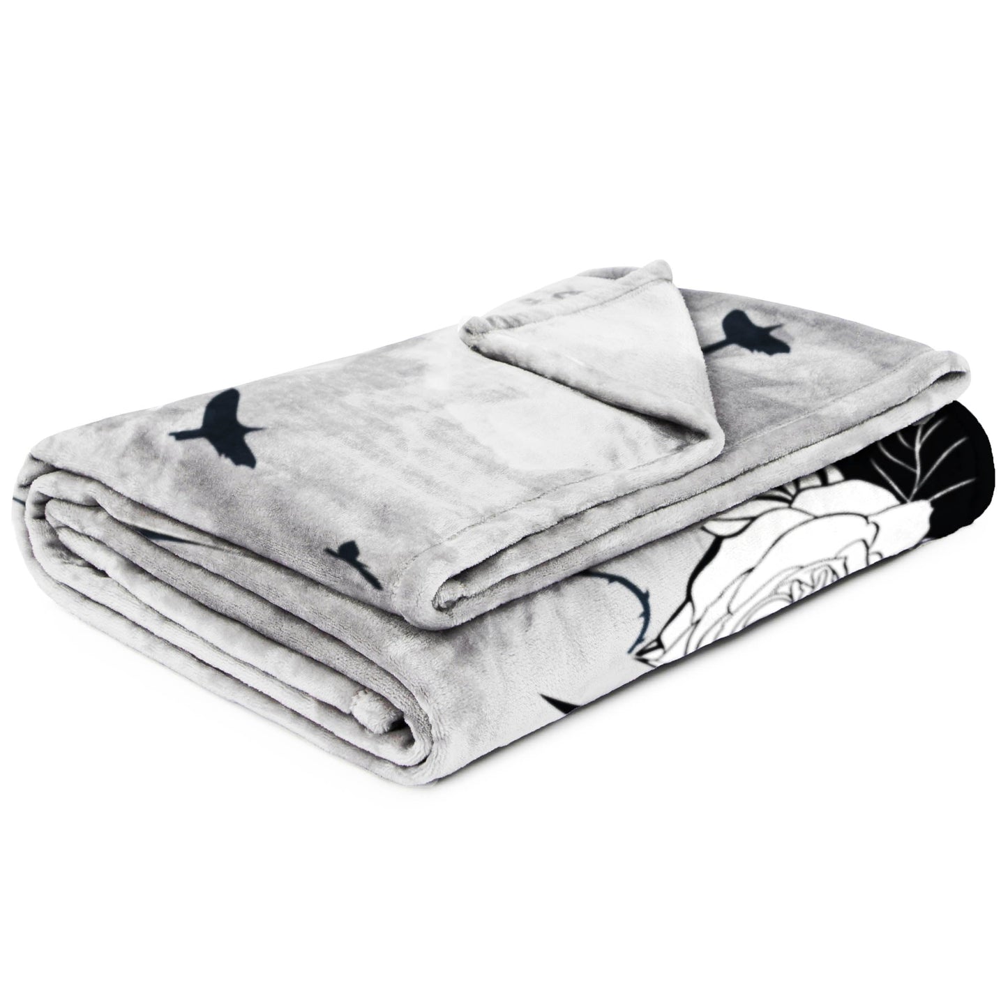 Jay Franco Kids Plush Throw Blanket – Soft & Comfy 50x70 Inches Throw for Couch or Bed – Cozy Home Décor for Living Room & Bedroom, Gray - Wednesday 01