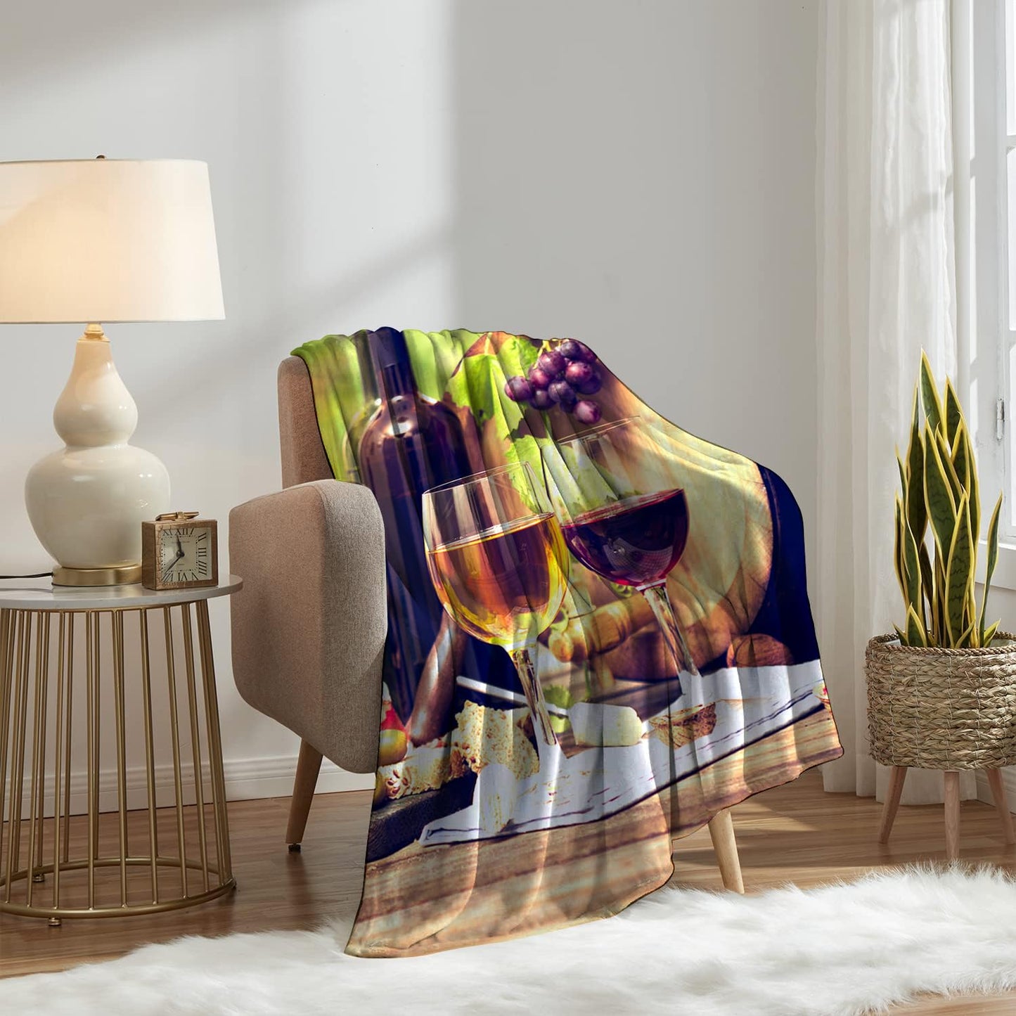 Farm Grape Wine Blanket 40" x 50" Fruit Plantation Rustic Romantic Super Soft Bedding Fleece Throw Blanket Microfiber Flannel Blankets Couch Sofa Warm Lightweight for Boys Girls