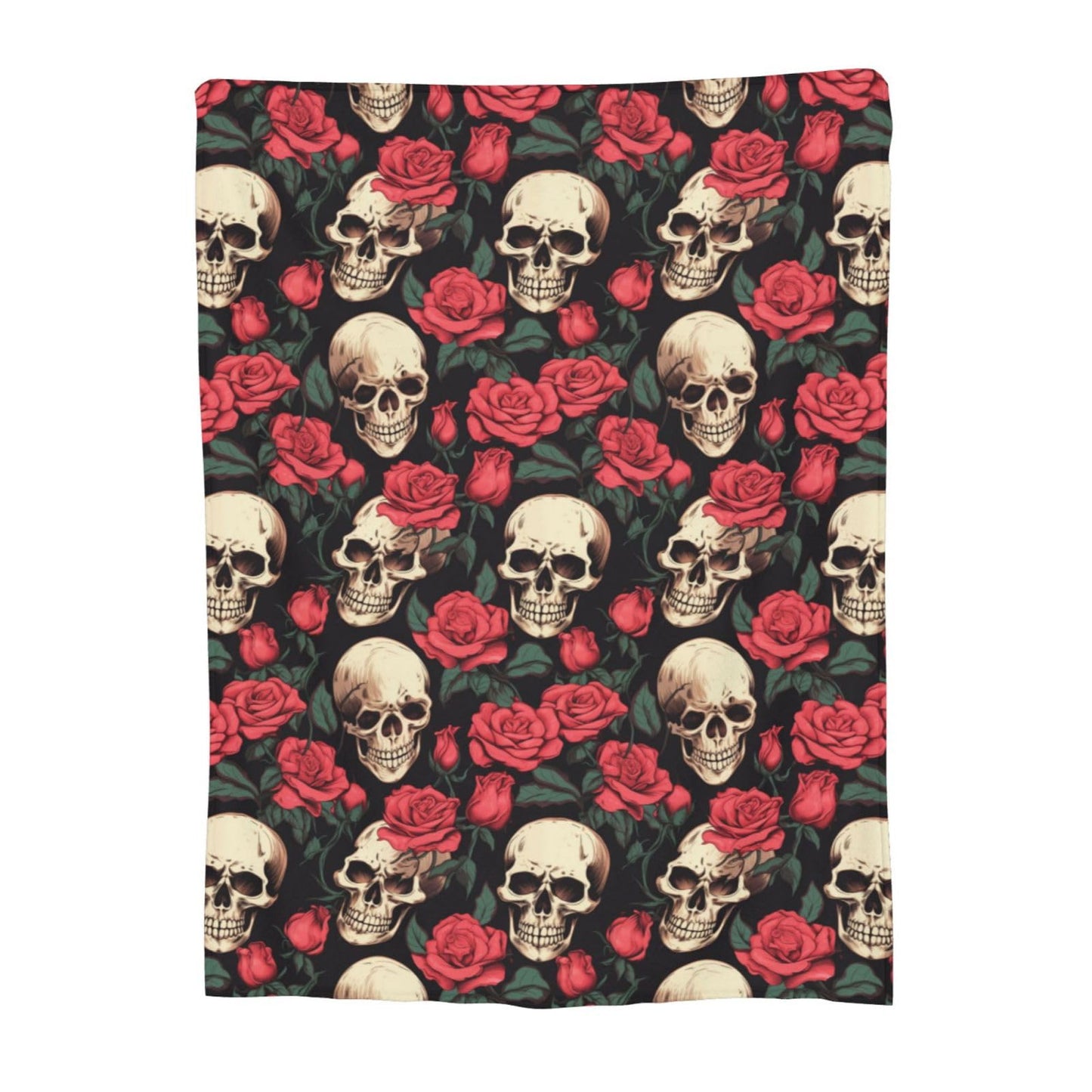 amepay Skull Flower Rose Blanket Gifts for Adults Women Men Gothic Skull Skeleton Flannel Throw Blankets Soft Fuzzy Lightweight for Home Decor Couch Bed Sofa 60x50 Inches