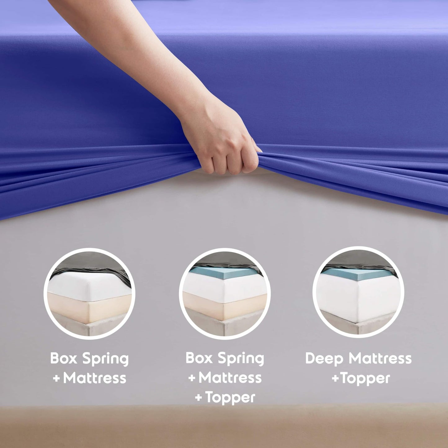 Nestl Extra Deep Cal King Sheet Set - 6 Piece Breathable & Cooling Sheets - Hotel Luxury Bedding Set w/18-24 Inch Deep Pockets - Easy & Secure Fit - Super Soft, Wrinkle Free & Comfy - Royal Blue